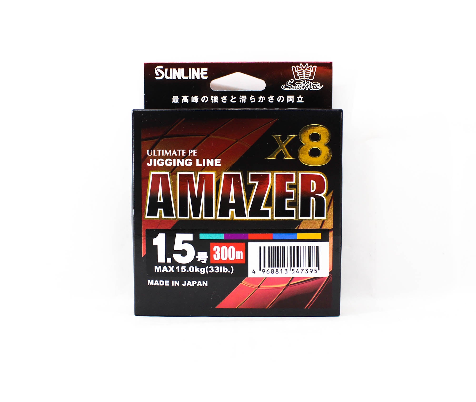 Sunline P.E Line Amazer X8 HG Jigging 300M P.E 1.5 33lb Multi (7395)