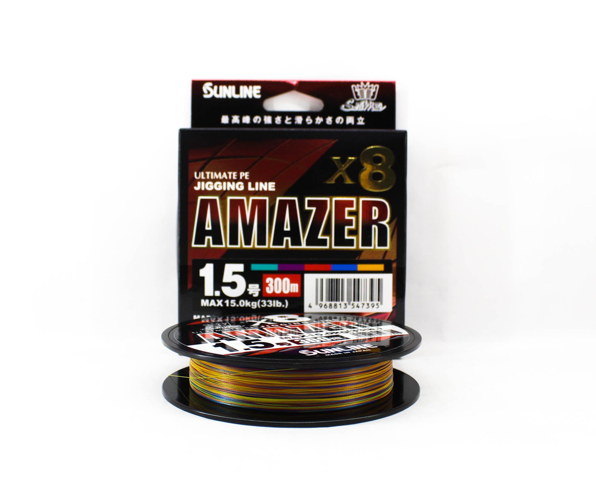 Sunline P.E Line Amazer X8 HG Jigging 300M P.E 1.5 33lb Multi (7395)