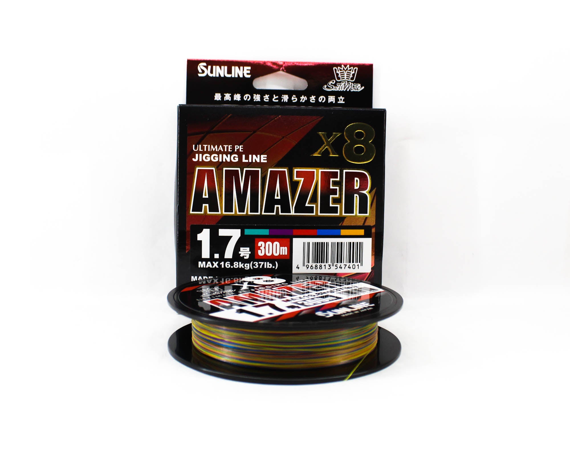Sunline P.E Line Amazer X8 HG Jigging 300M P.E 1.7 37lb Multi (7401)