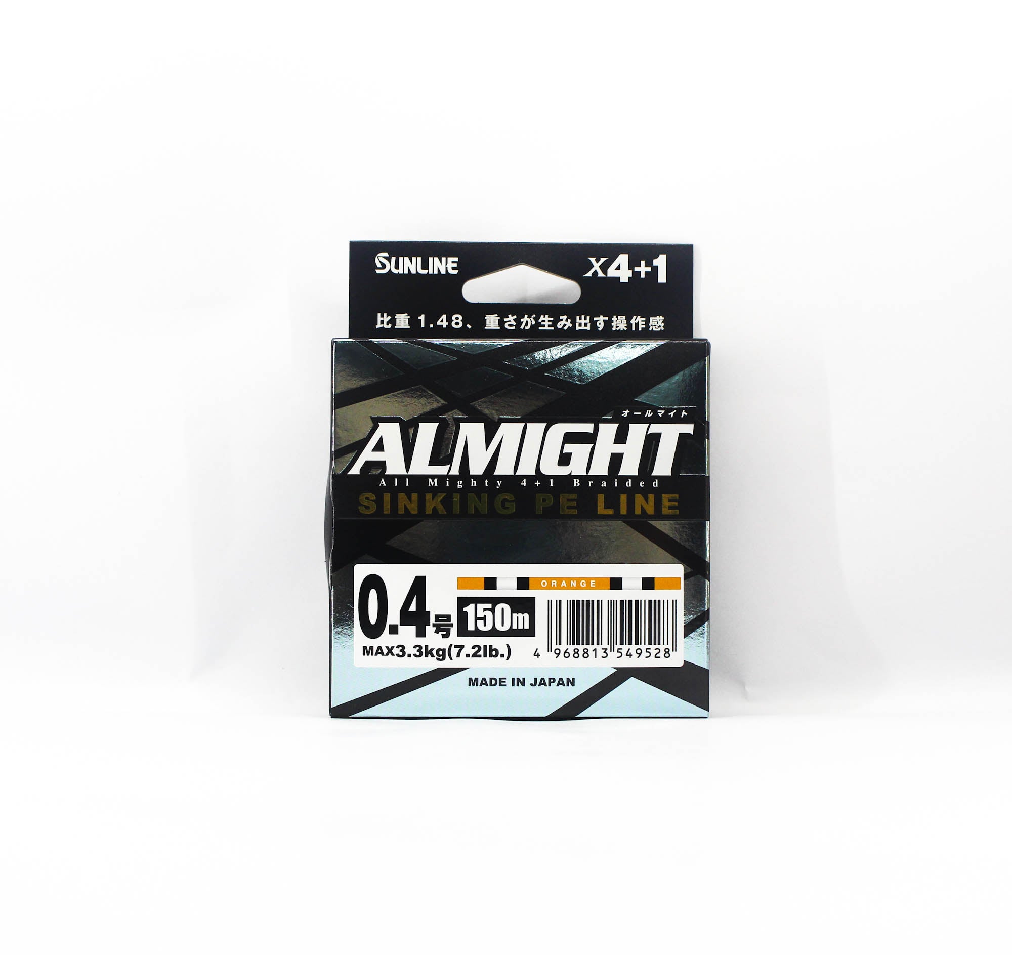 Sunline P.E Line X4 Almight Sinking P.E 150m P.E 0.4 7.2lb Orange (9528)