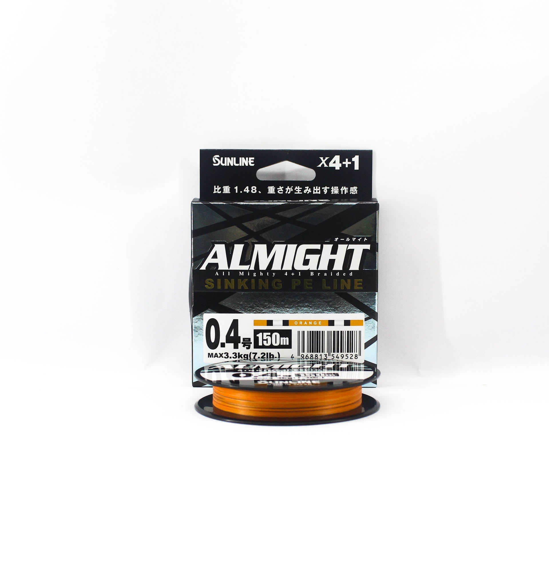 Sunline P.E Line X4 Almight Sinking P.E 150m P.E 0.4 7.2lb Orange (9528)