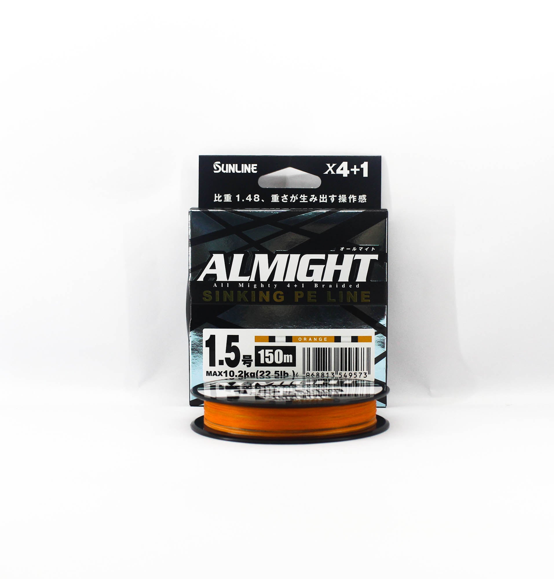 Sunline P.E Line X4 Almight Sinking P.E 150m P.E 1.5 22.5lb Orange (9573)