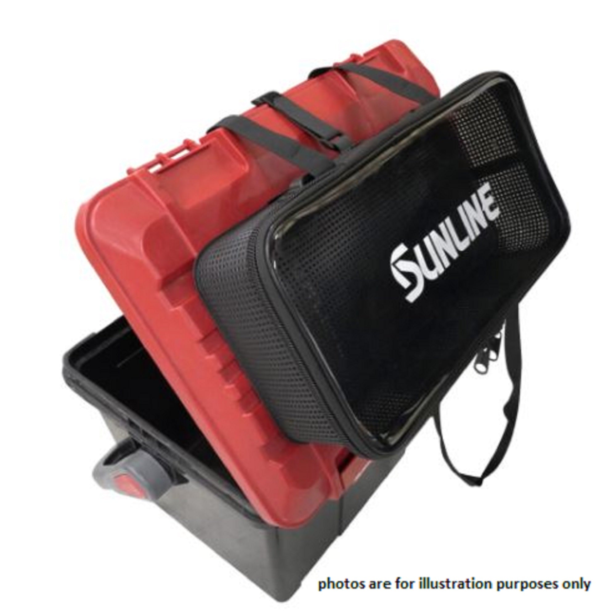 Sunline SFB-116 Tackle Box Mesh Washable 400x200x90mm Size XL Black (0826)