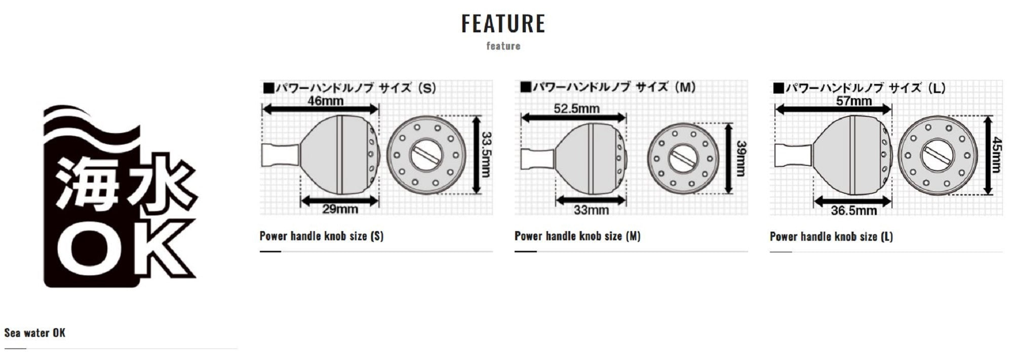 Shimano Yumeya Handle Knob Type A Metal Size M 1000-4000 026835