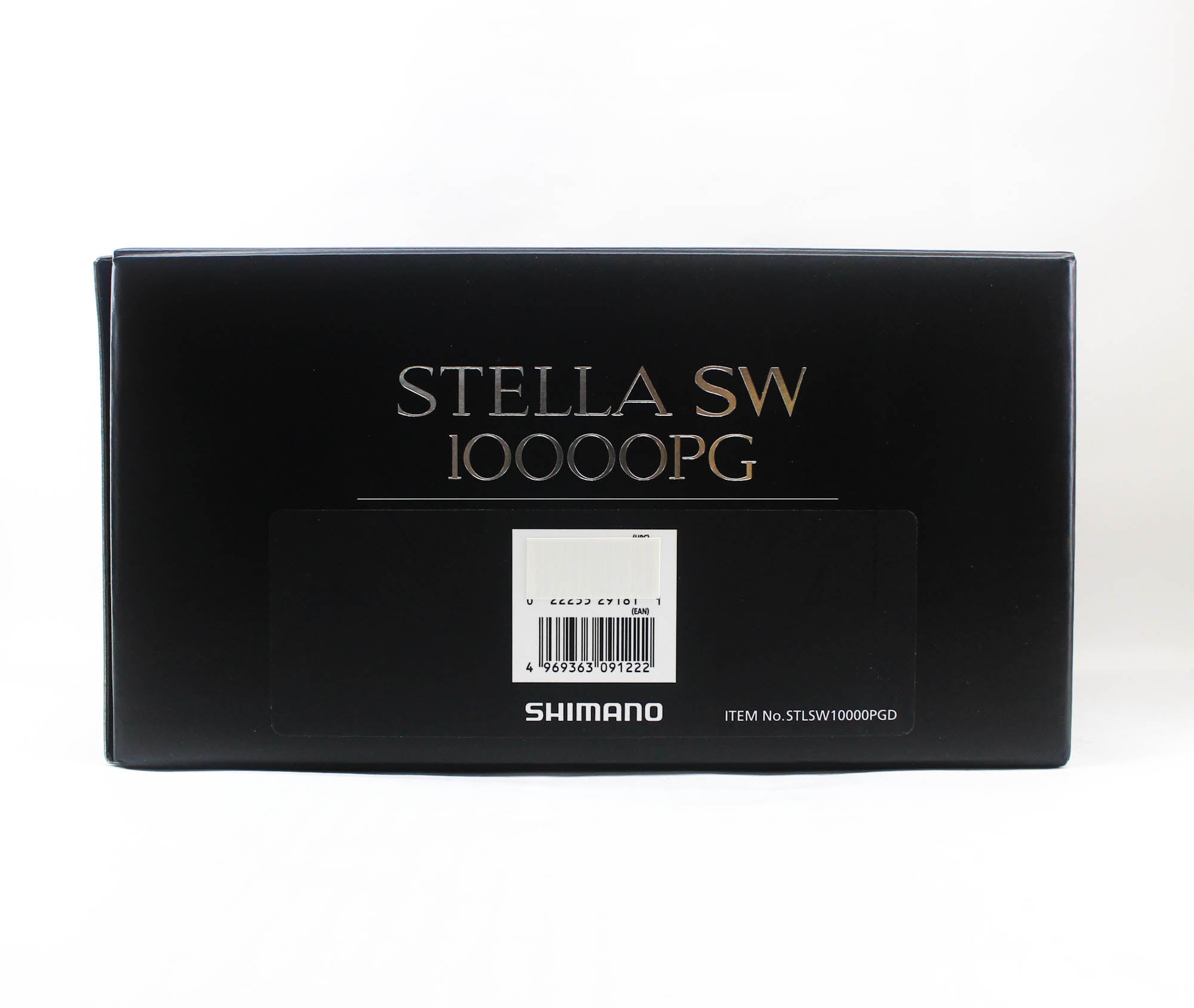 Black box with 'Stella SW 10000PG' and 'Shimano' branding on a white background