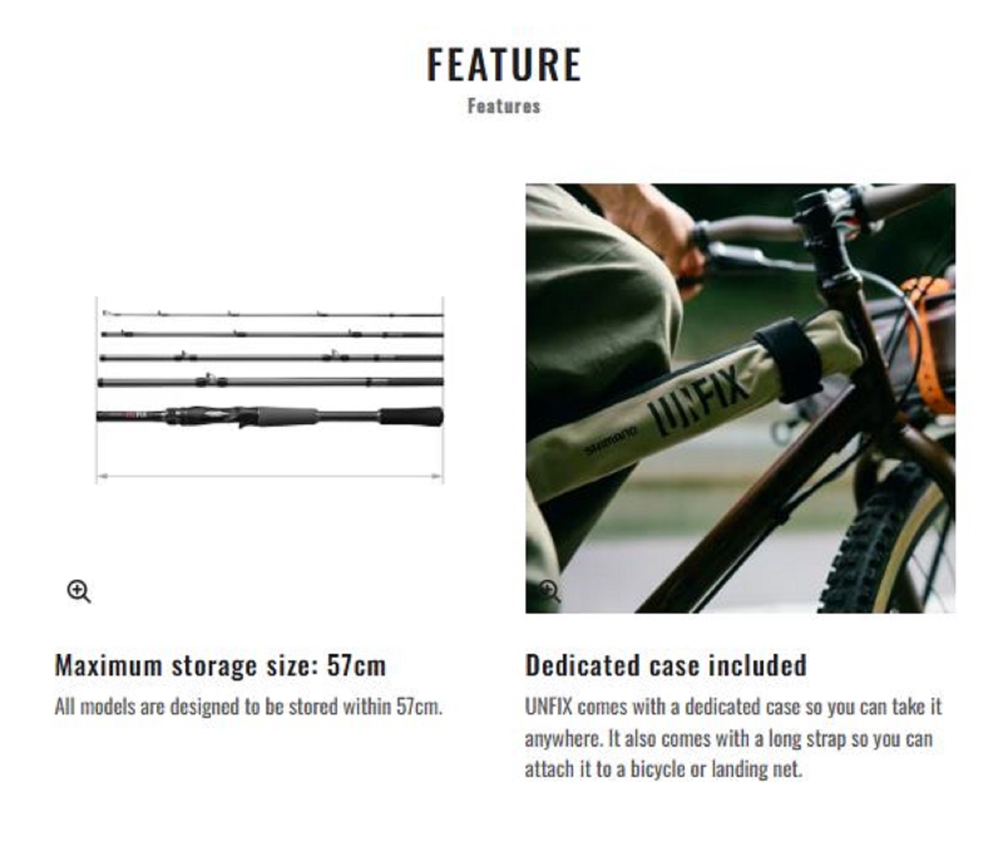 Shimano Rod Baitcast Unfix B66H-5 5 piece Travel Rod 357175