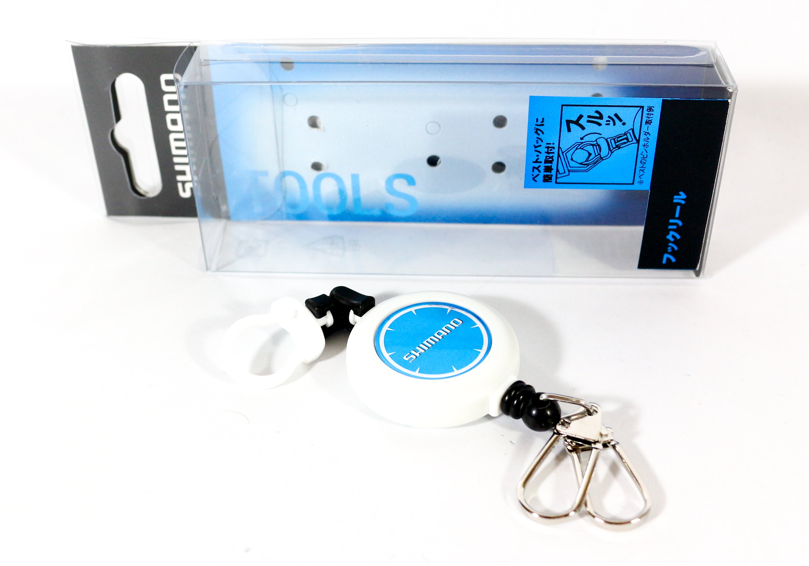 Shimano PI-041N Pin on Reel Clip with Twin Snap 70cm White 413697