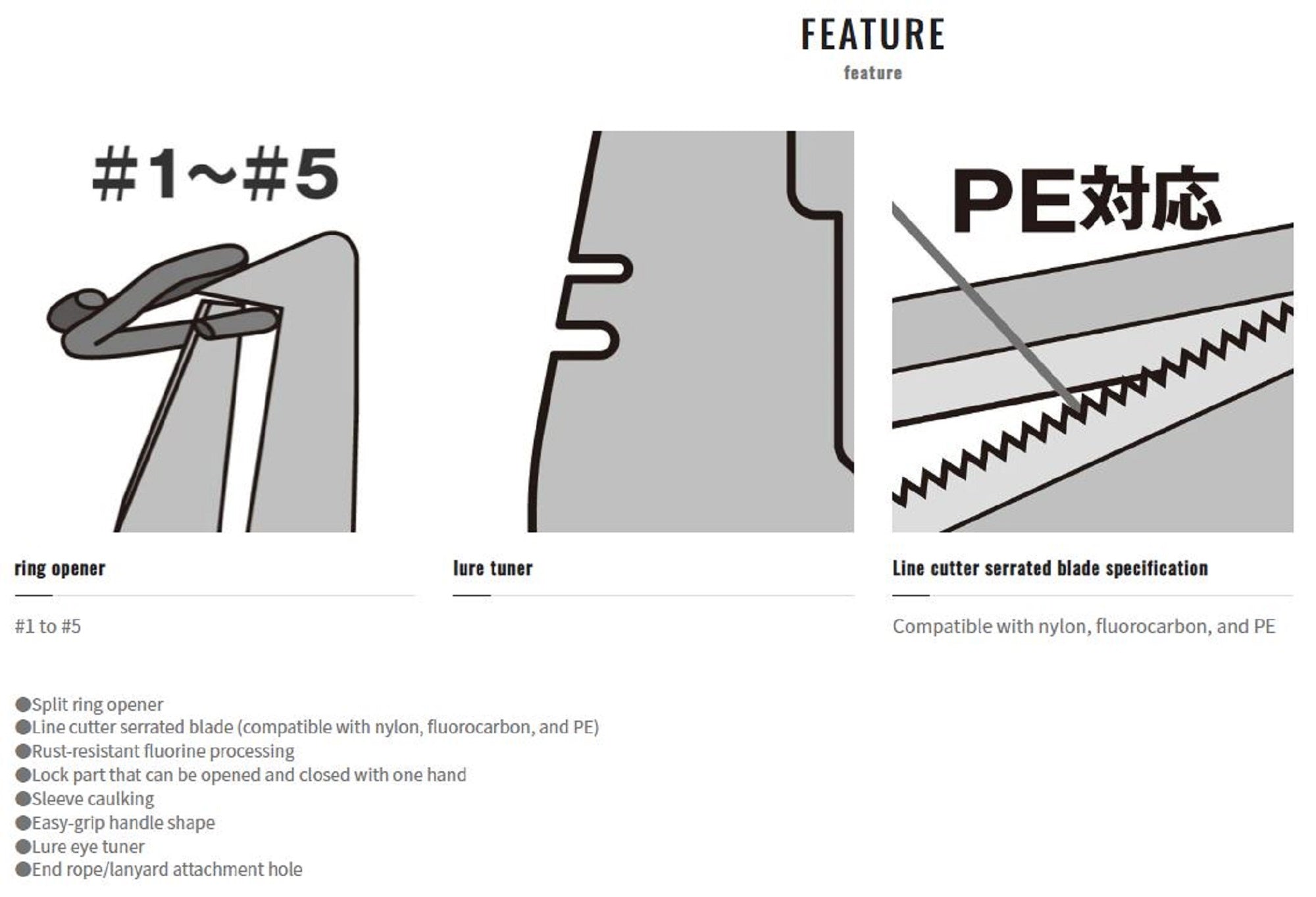 Shimano CT-541P AD Plier RH Type F Split Ring Size 1-5 Black (1499)