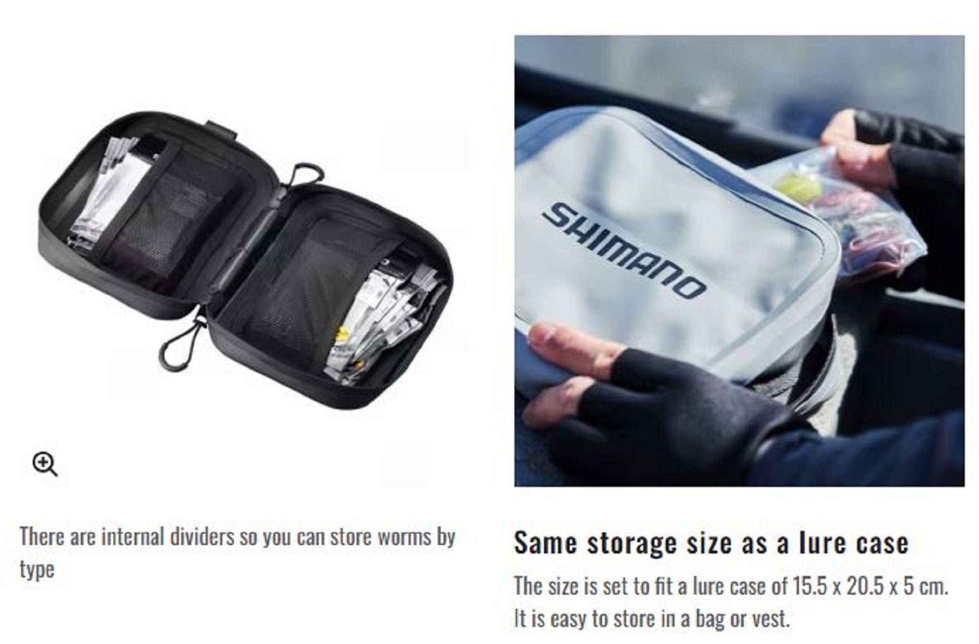 Shimano BP-074U Worm Pouch 20.5 x 15.5 x 5 cm Black (1541)