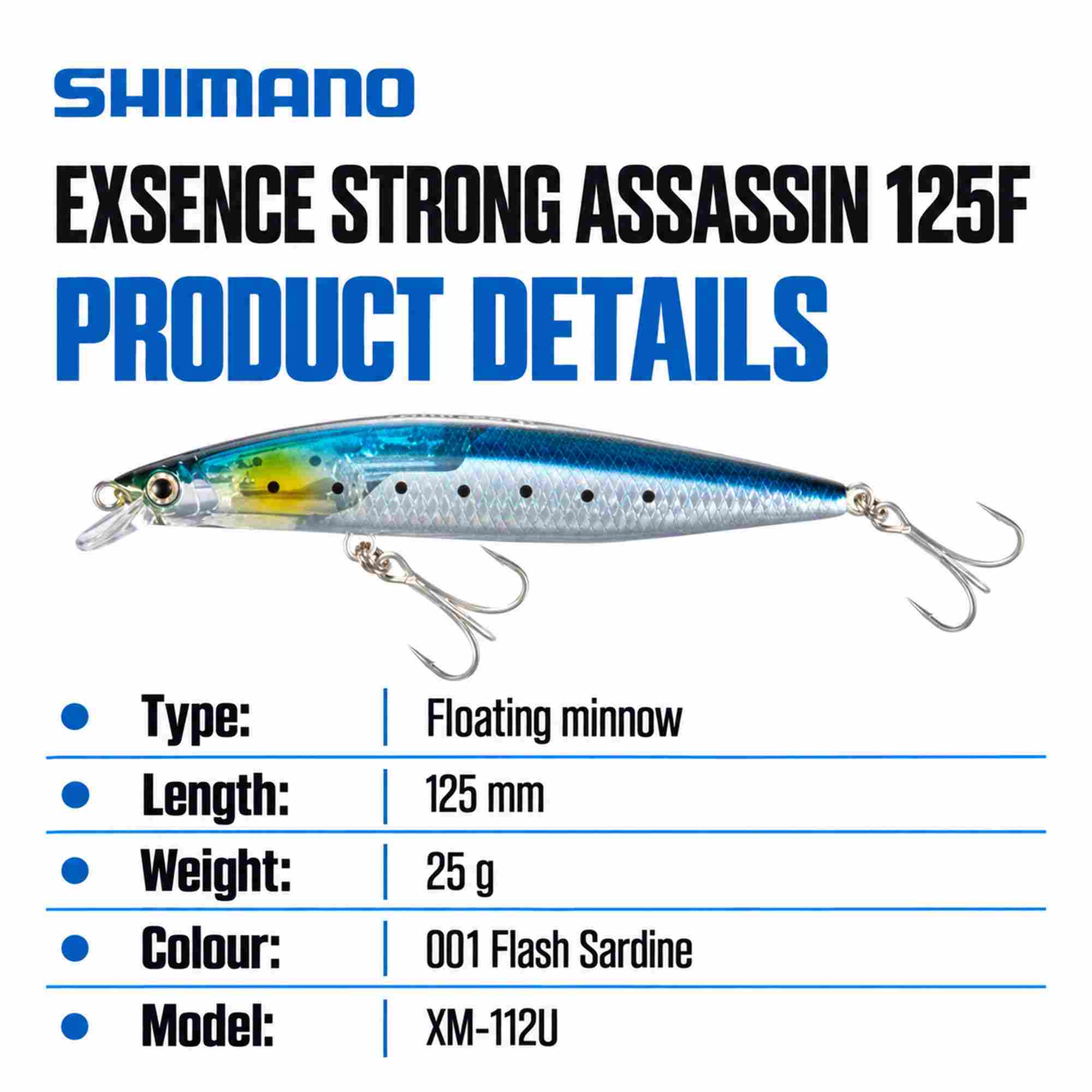 Sale Shimano XM-112U Exsence Strong Assassin FB 125F Floating Lure 001 (4448)