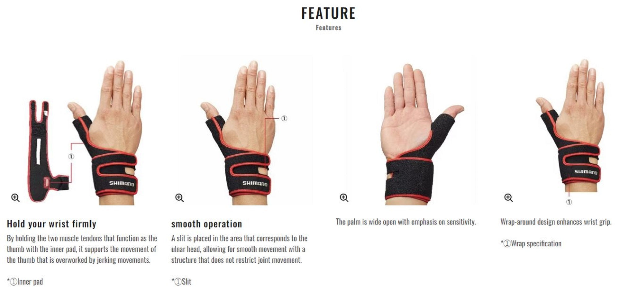 Shimano GL-05RQ Wrist Support Right Hand Black Size L (8444)