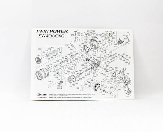 Technical diagram of a Twin Power SW4000XG engine on a white background