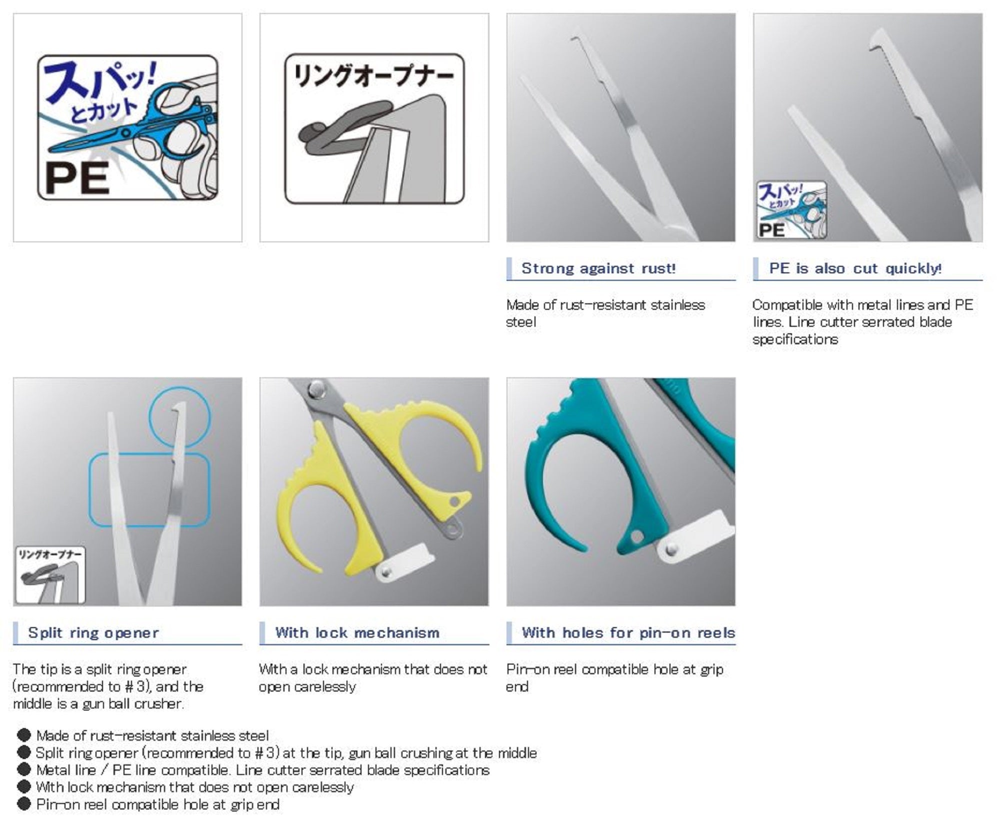 Shimano CT-942R Split Ring Scissors Plier Size 1-4 110 x 55 mm Black 610737