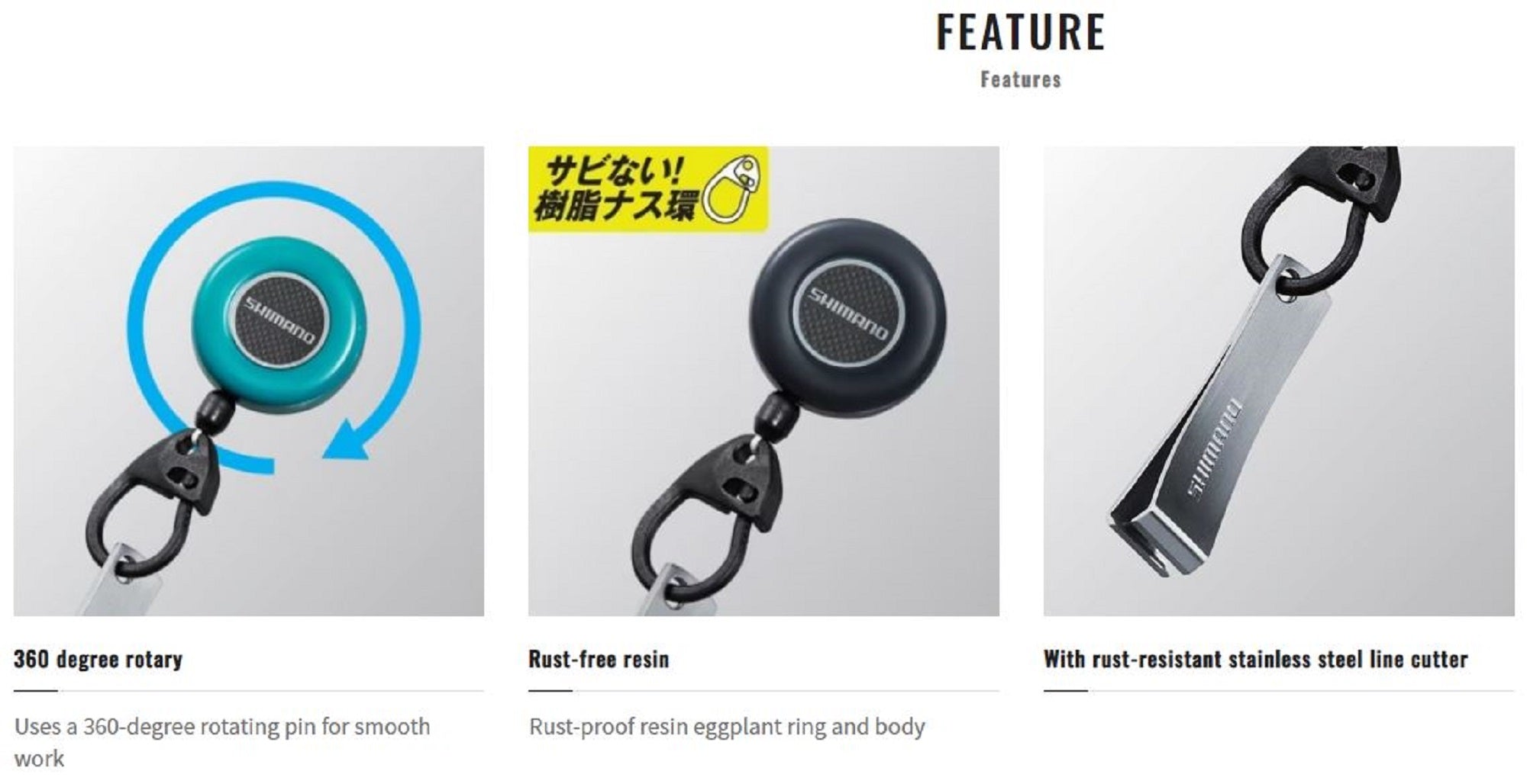 Shimano PI-012R Pin on Reel Clip with Nipper 43cm Yellow 610843