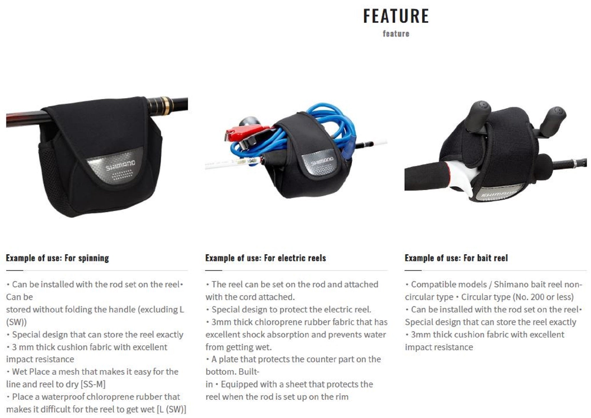 Shimano PC-031L Size S Spinning Reel Cover Reel Size 2000-2500 Black 785794