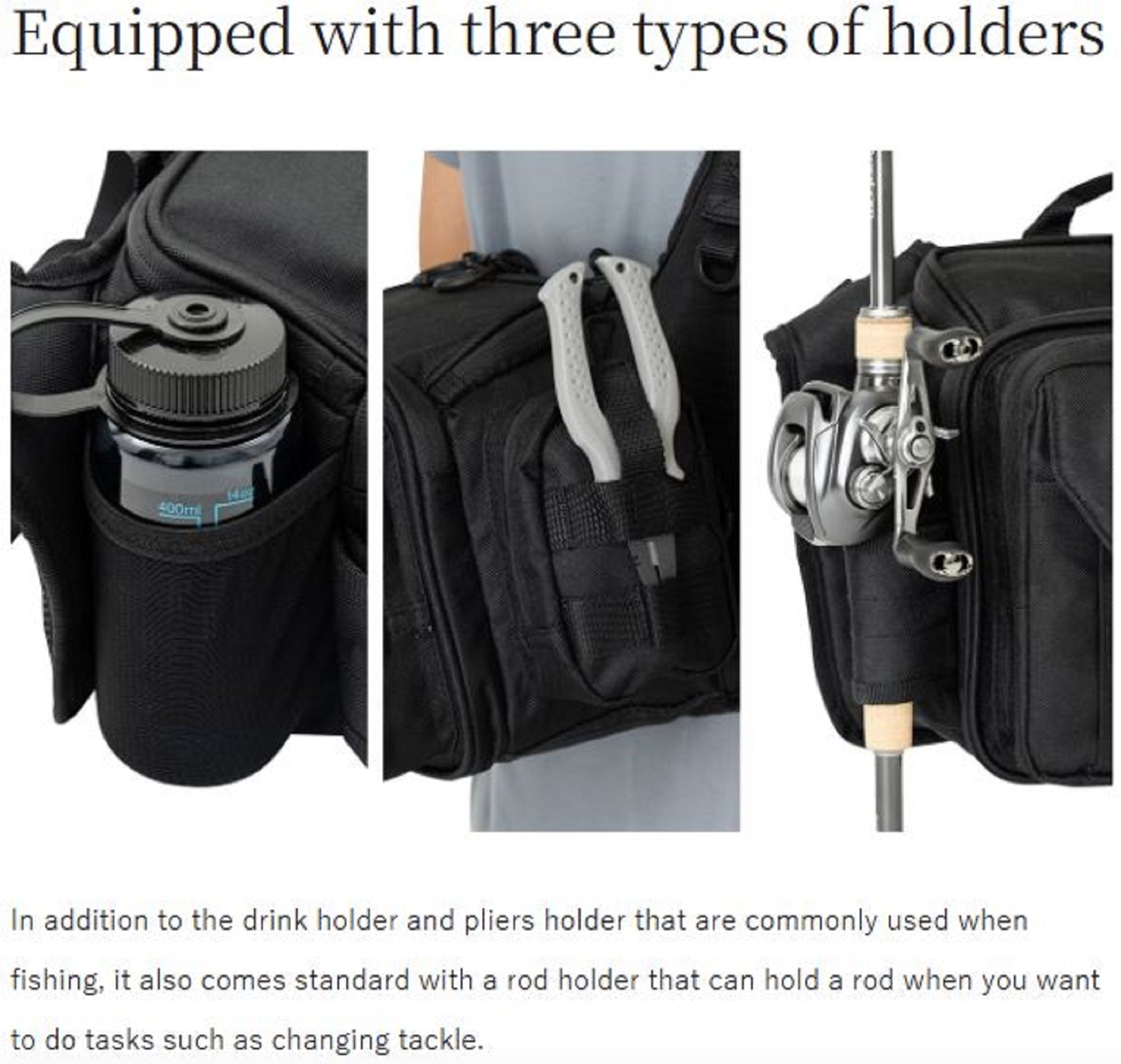 Shimano BS-221W Tough Shoulder Bag 29 x 10 x 17 Size S Black (9084)