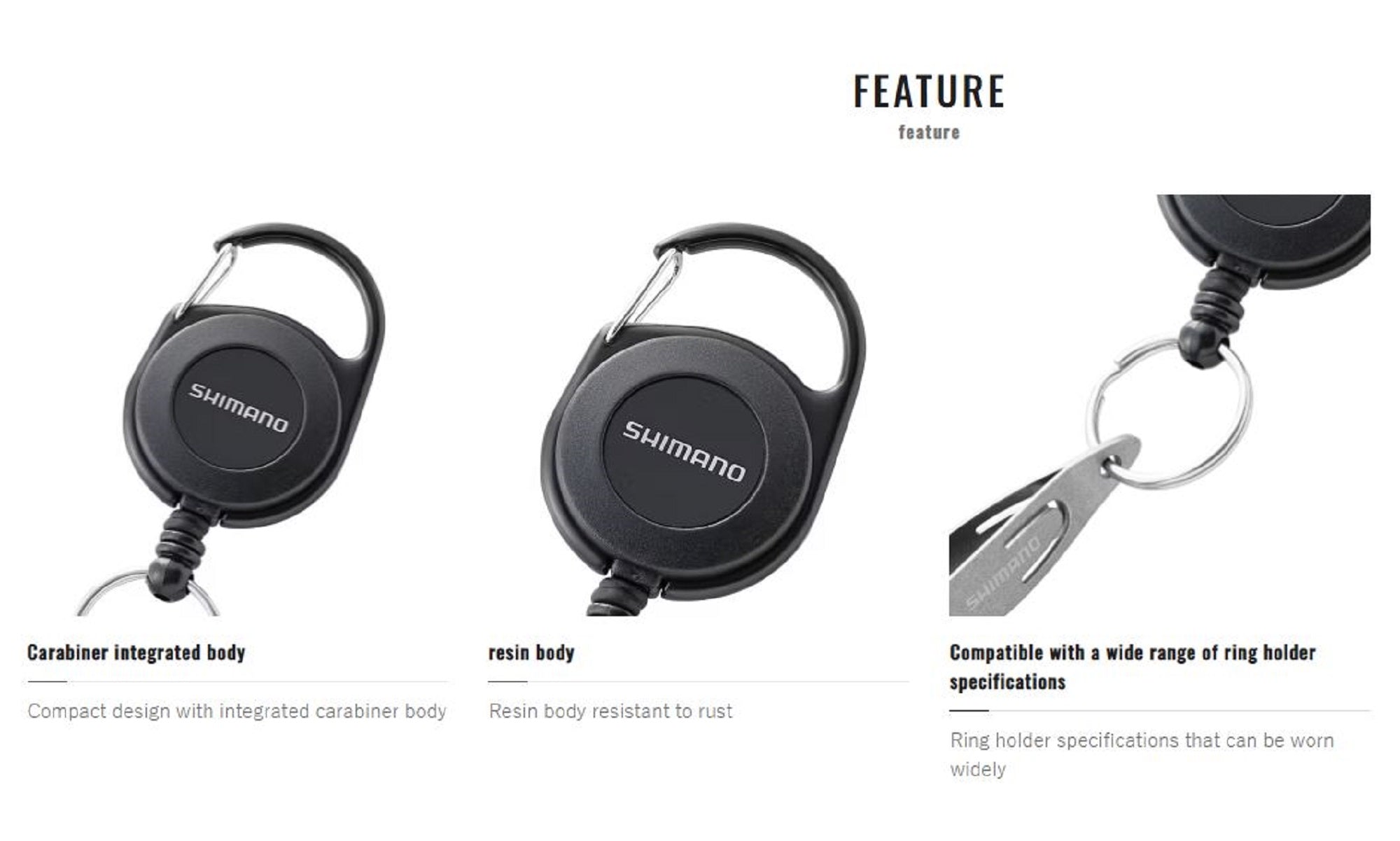 Shimano UH-201W Carabiner Reel Black 857767