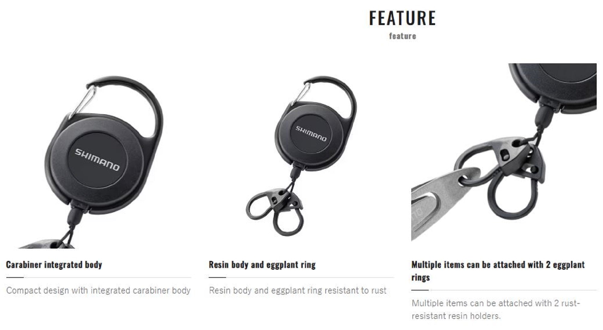 Shimano UH-202W Carabiner Reel W Black 857781