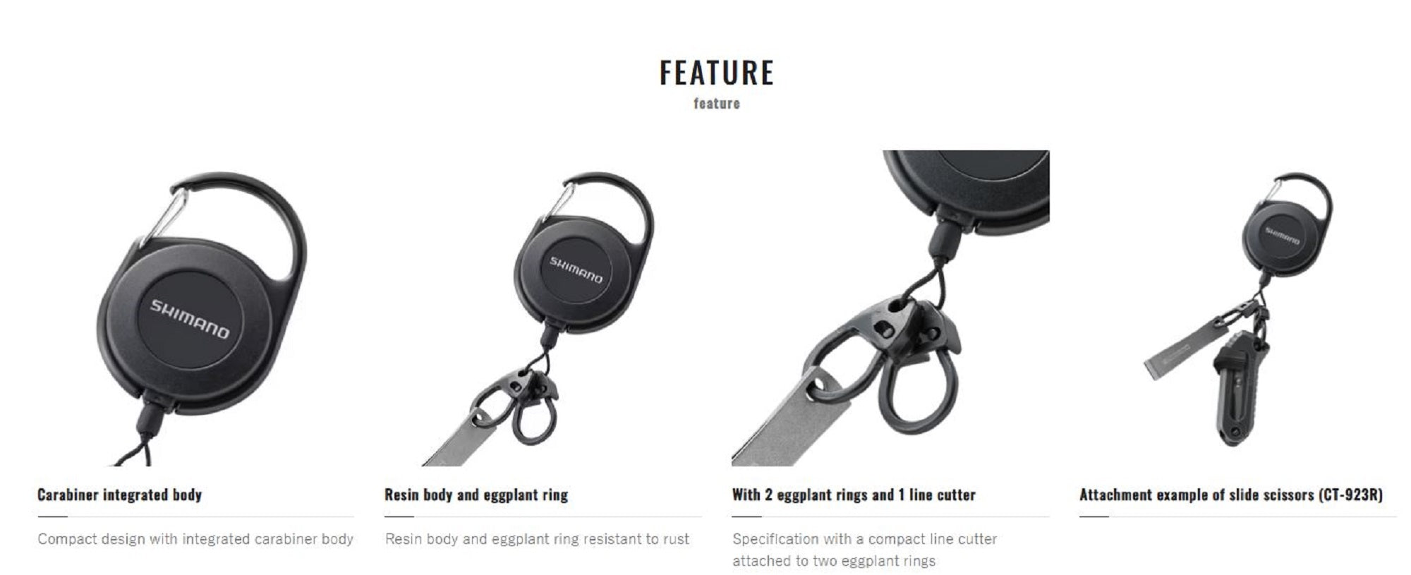 Shimano UH-203W Carabiner Reel Line Cutter Black 857804