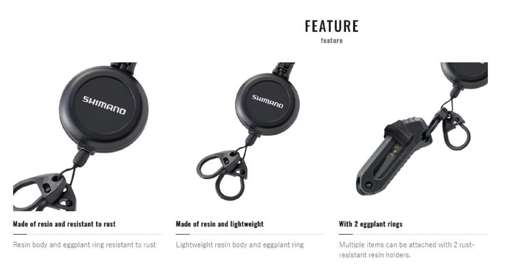 Shimano UH-211W Carabiner Reel CR Black 857828