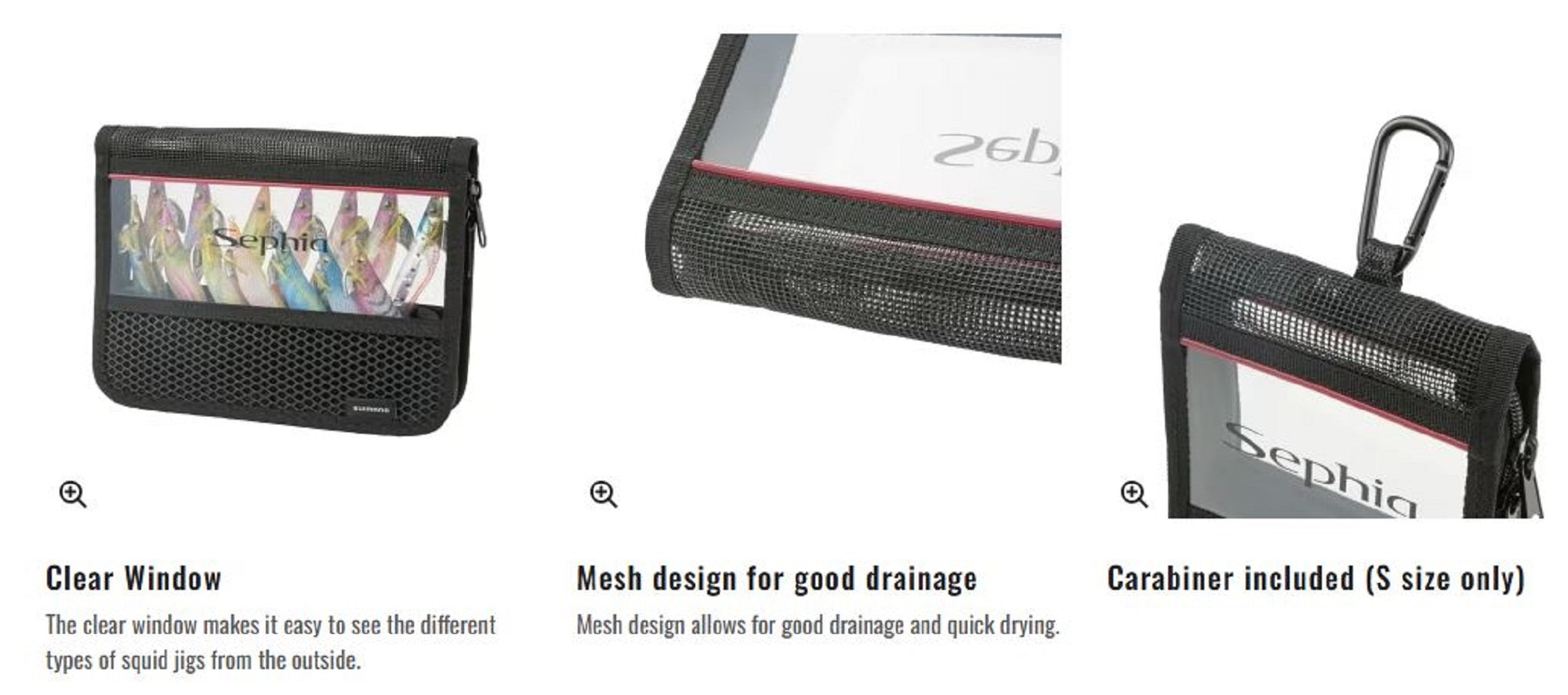 Shimano BP-222W Sephia Dry Mesh Holder Size S Black (8311)