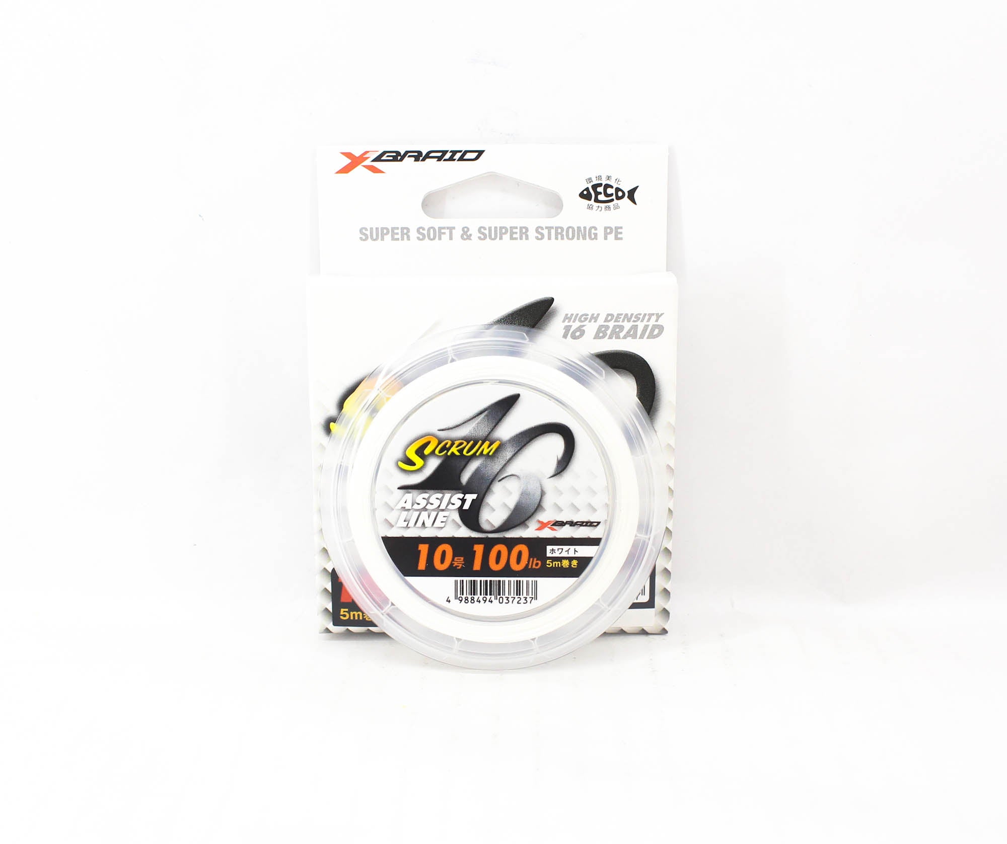 YGK Galis Scrum Assist Line 16 Braid 5m Size 10, 100lb White (7237)