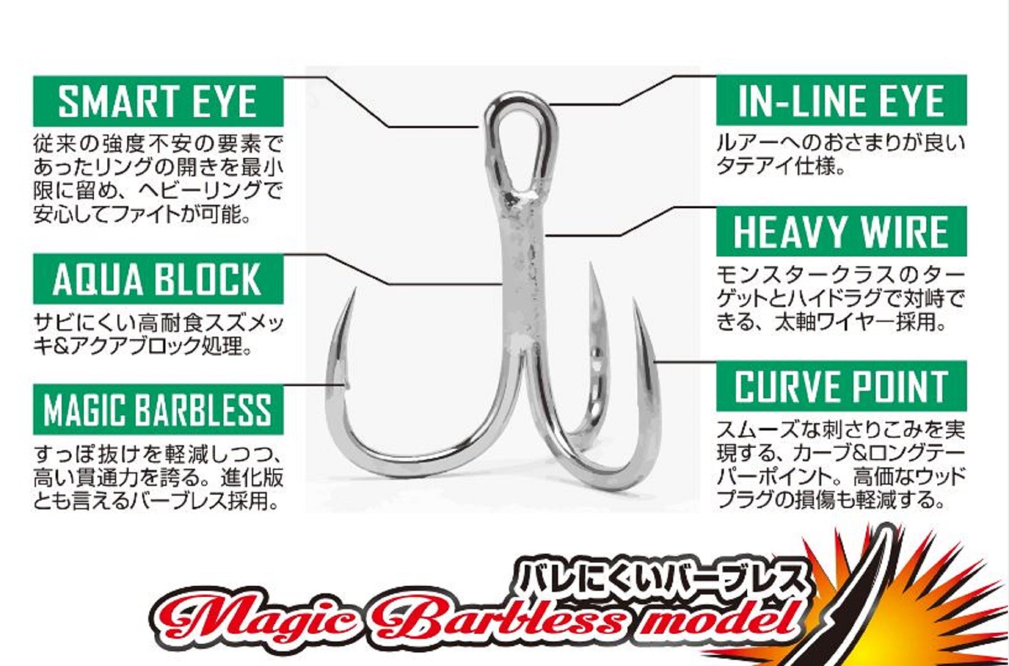 Decoy Y-S23 BL Treble Hook Heavy Duty Barbless Big Size 7/0 (0113)