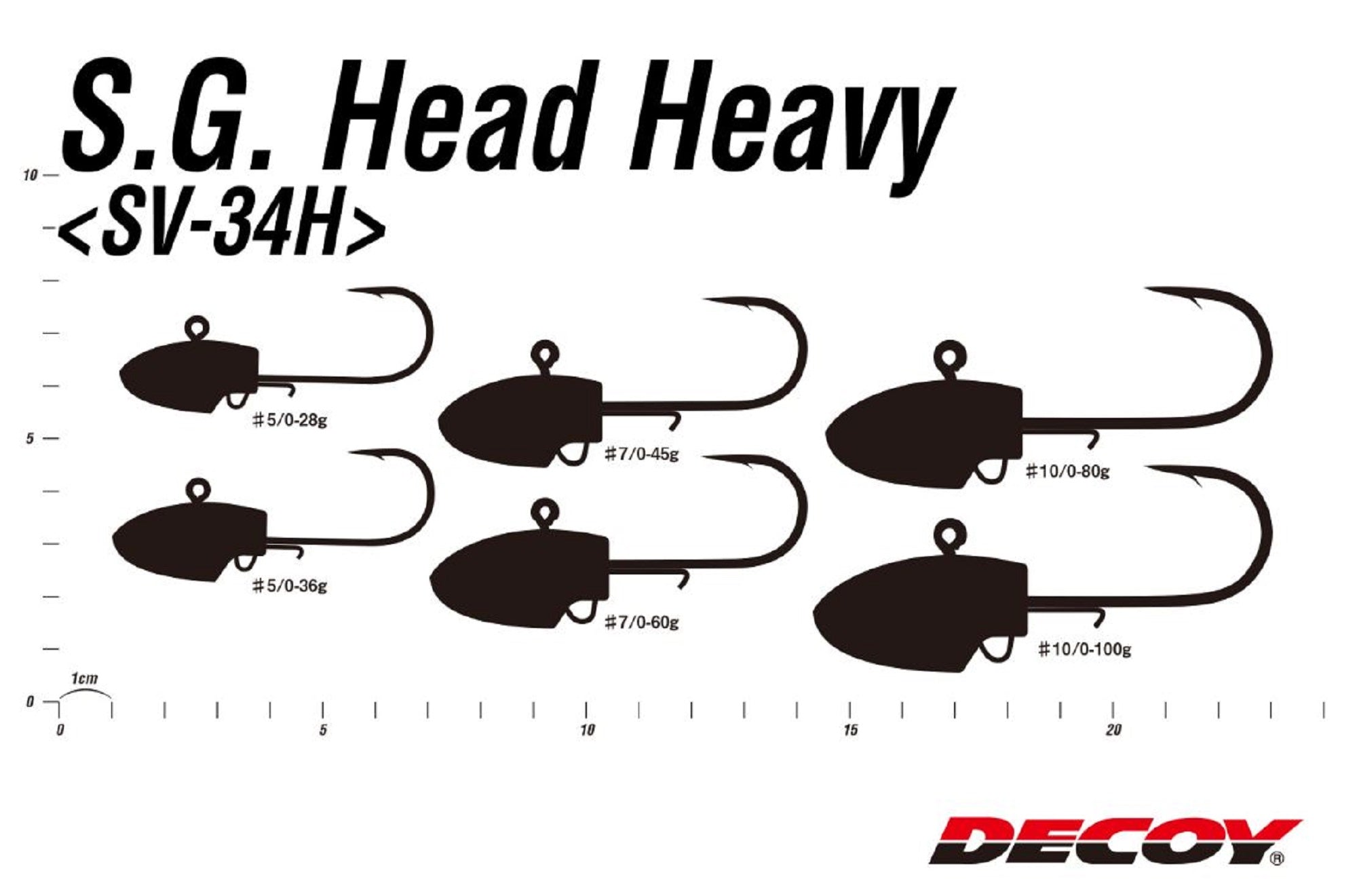 Decoy SV-34H Jig Head Salt Groove S.G Size 5/0 , 36 grams (1095)