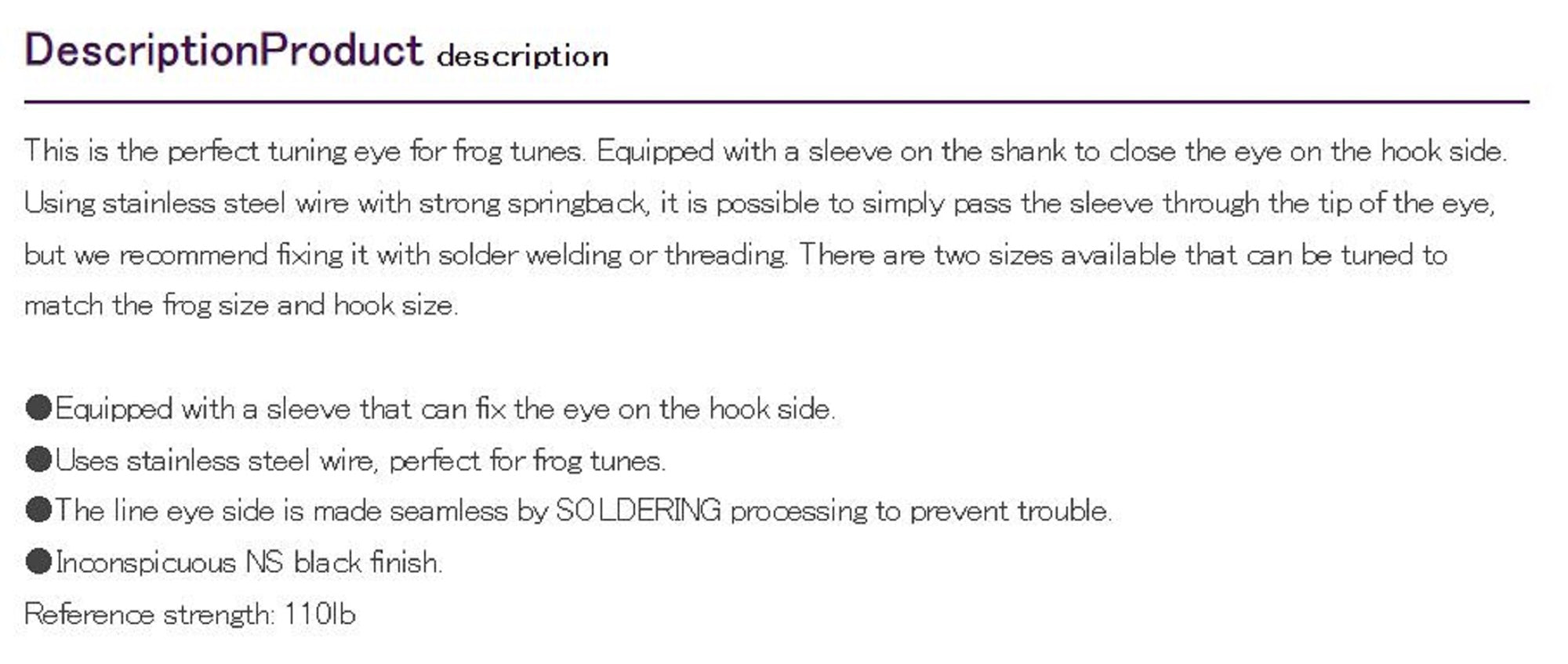 Decoy RH-3 Froggy Eye Extension Eye with Sleeve Size M (1491)