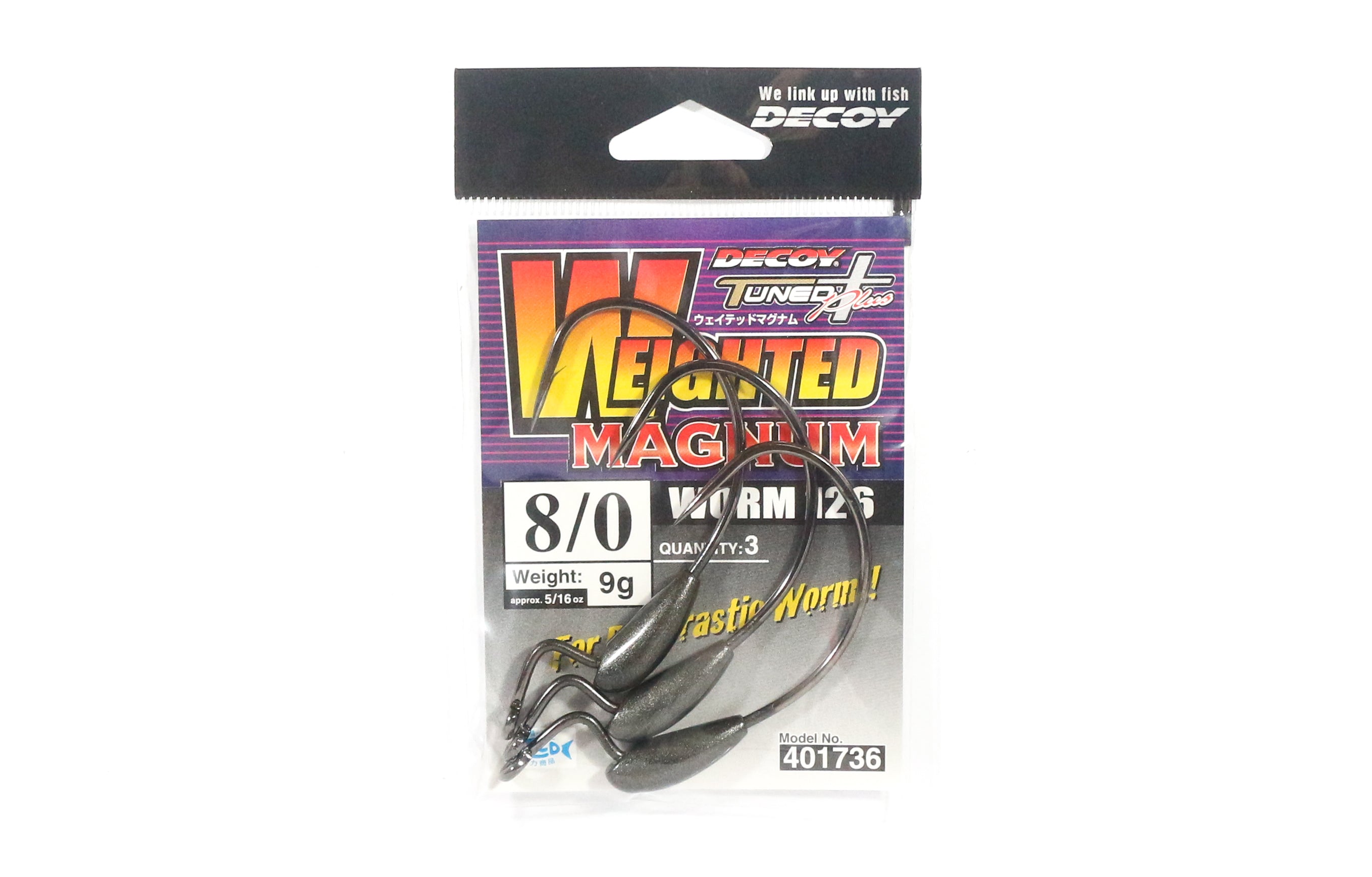 Decoy Worm 126 Weighted Magnum Worm Hook Size 8/0 , 9 grams (1736)