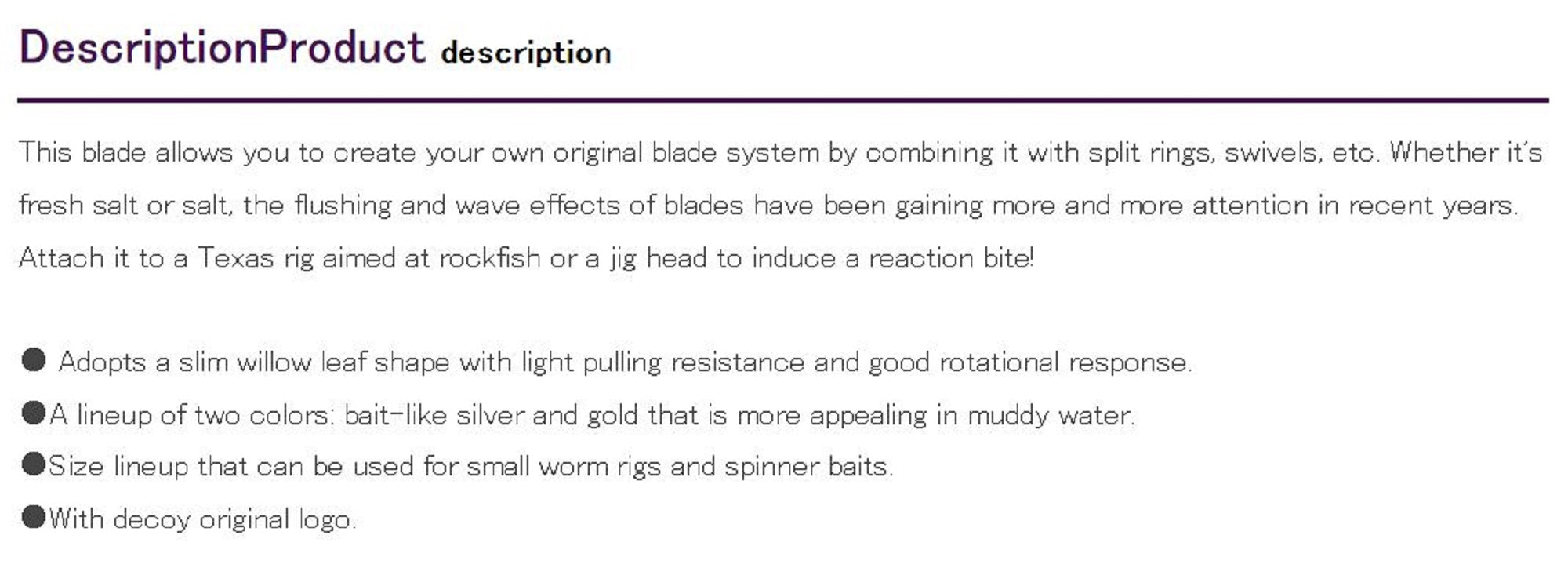 Decoy BL-5G Willow Blade Gold Size 3.5 x 4 pieces (2580)