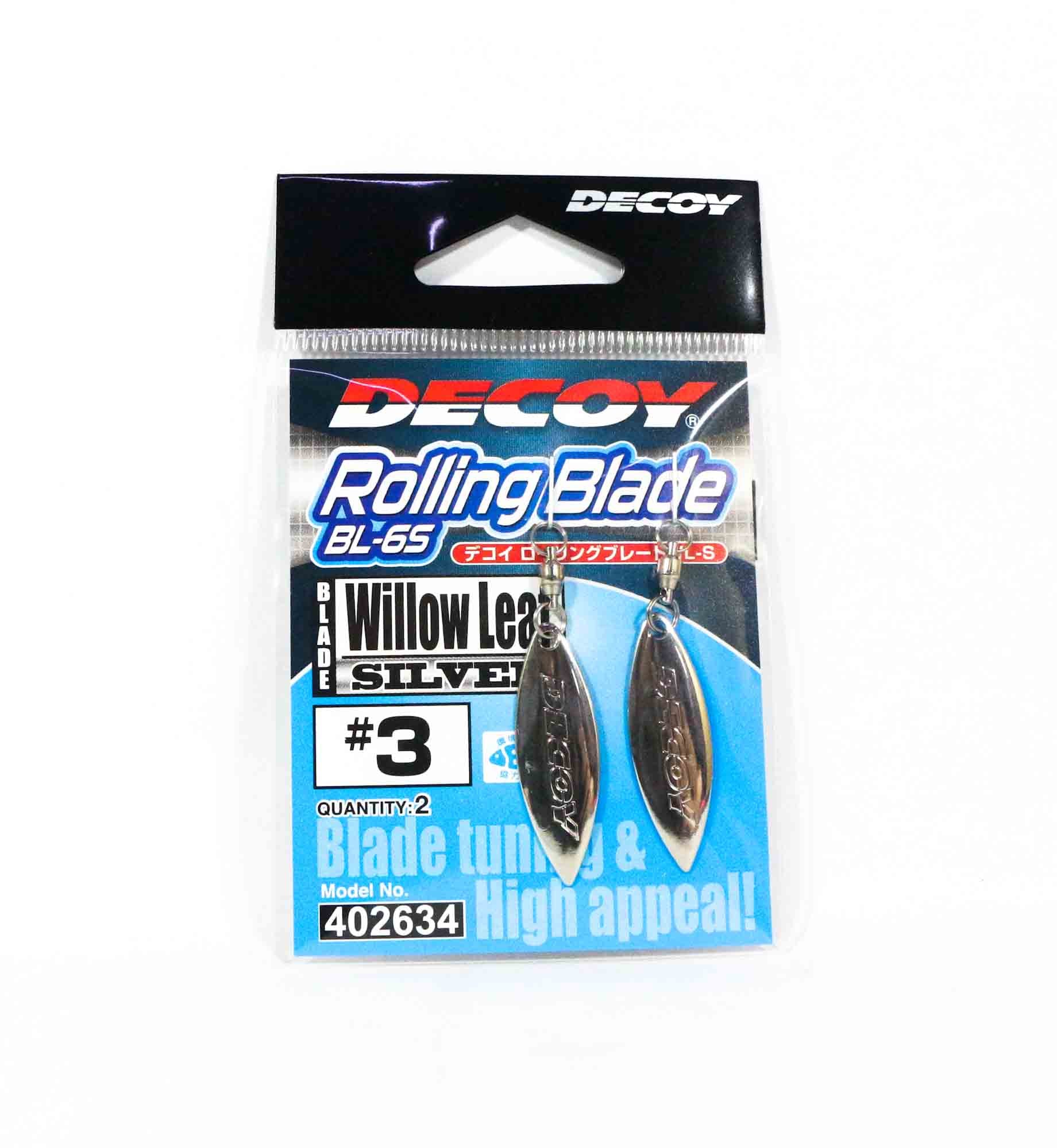 Decoy BL-6S Rolling Blade Willow Leaf Silver Size 3 (2634)