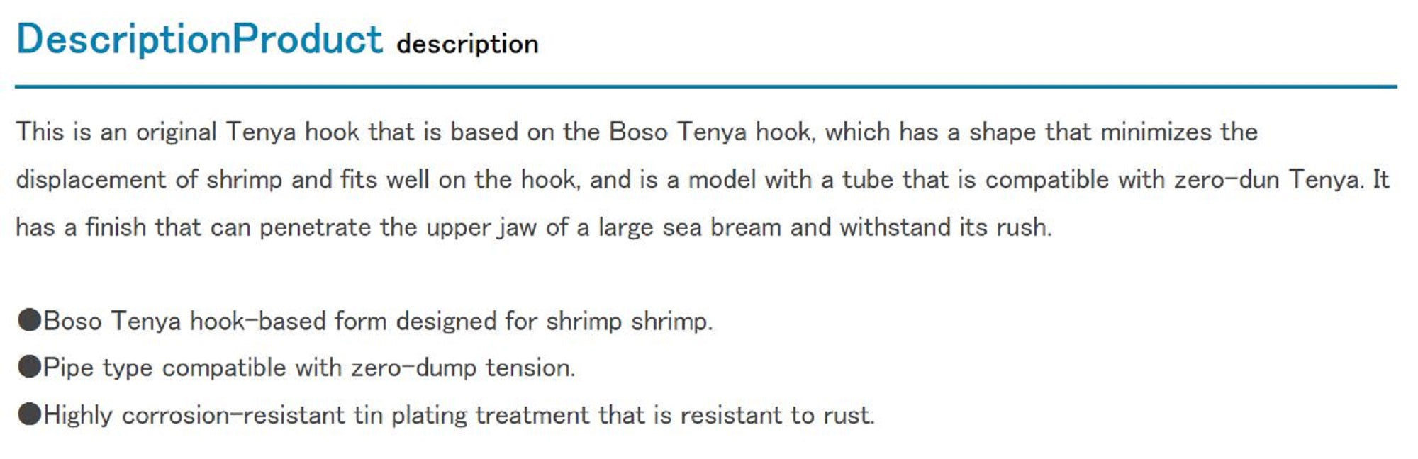 Decoy OS-30 Tenya Hook ZD Size M (3549)