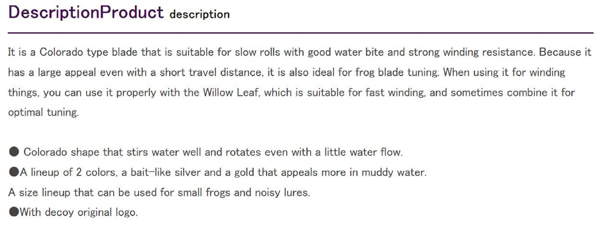 Decoy BL-7S Trailer Blade Colorado Silver Size 3 (4225)