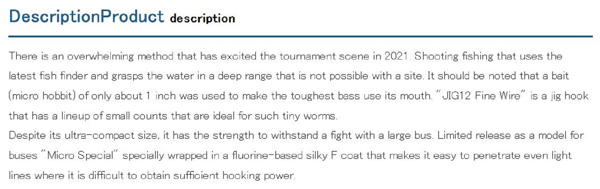 Decoy Jig-12F Micro Special Hook Size 6 (6427)