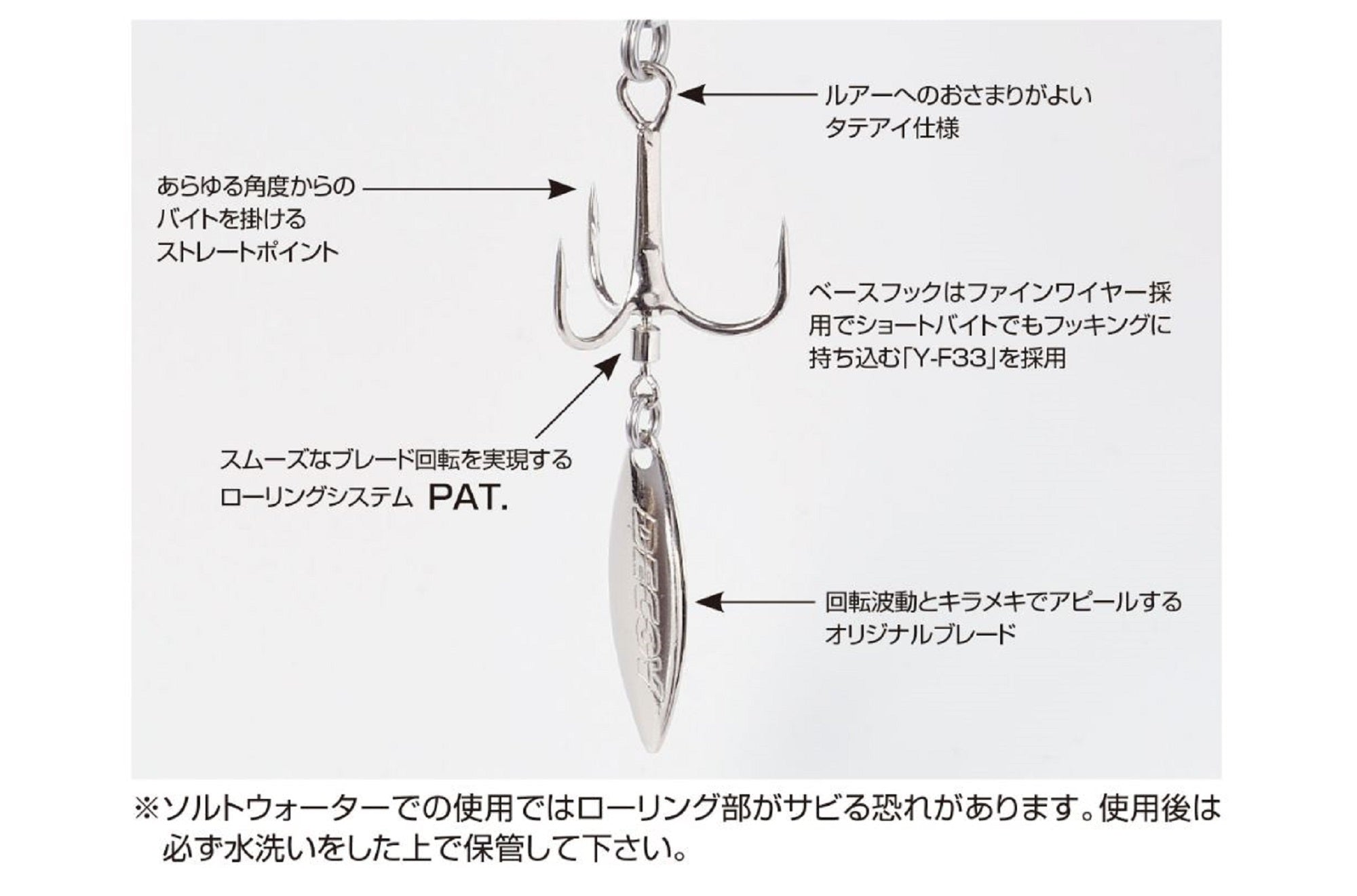 Decoy Y-F33BT Treble Hook Round Bend Blade Treble Hooks Size 10 (7752)