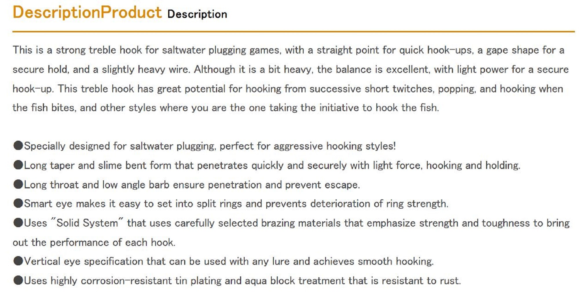 Decoy Y-S81 Treble Hook Heavy Duty Treble Hooks Size 8 (8230)