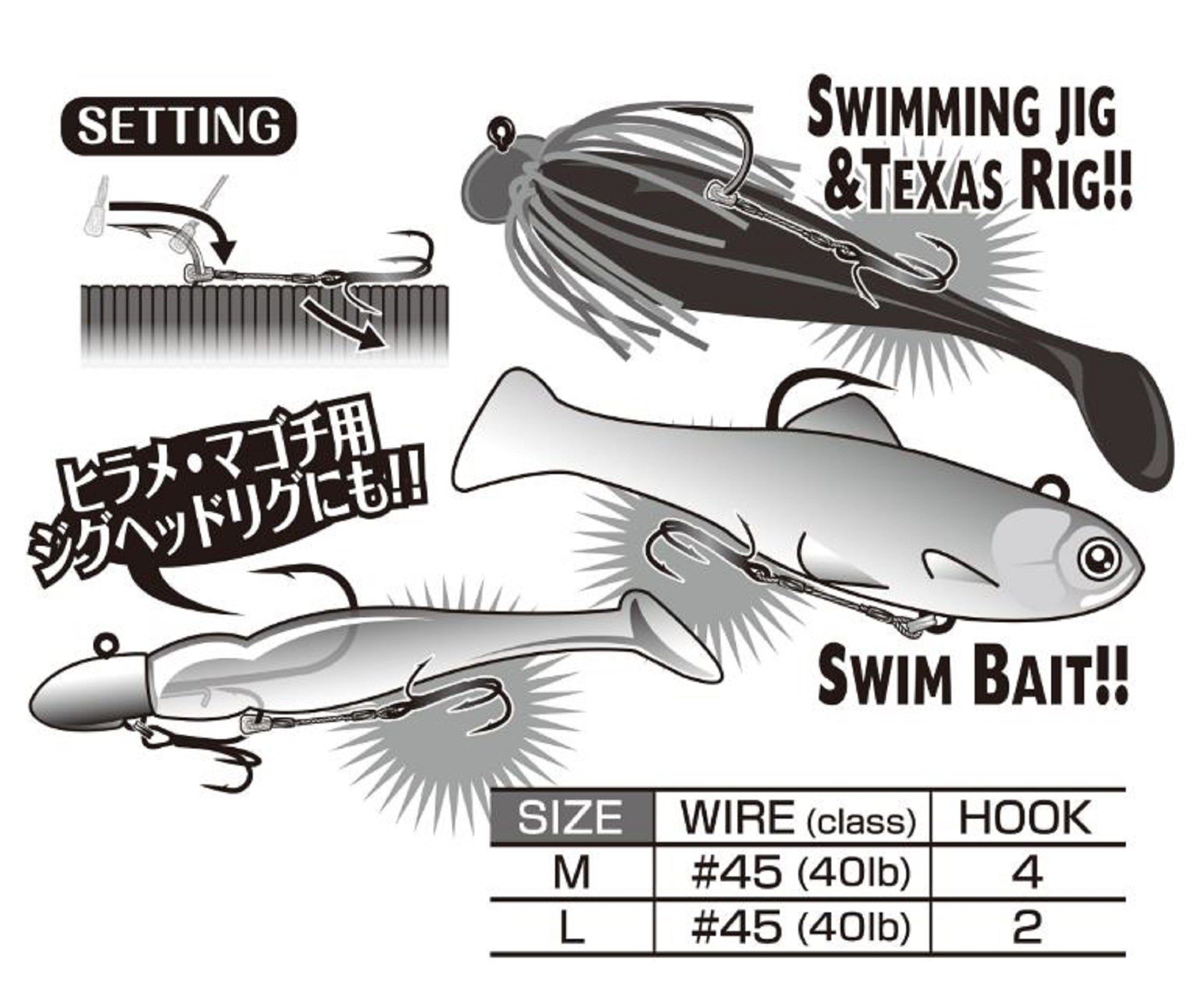 Decoy WA-51 Wire Double Assist for Soft Lure Size M (8414)