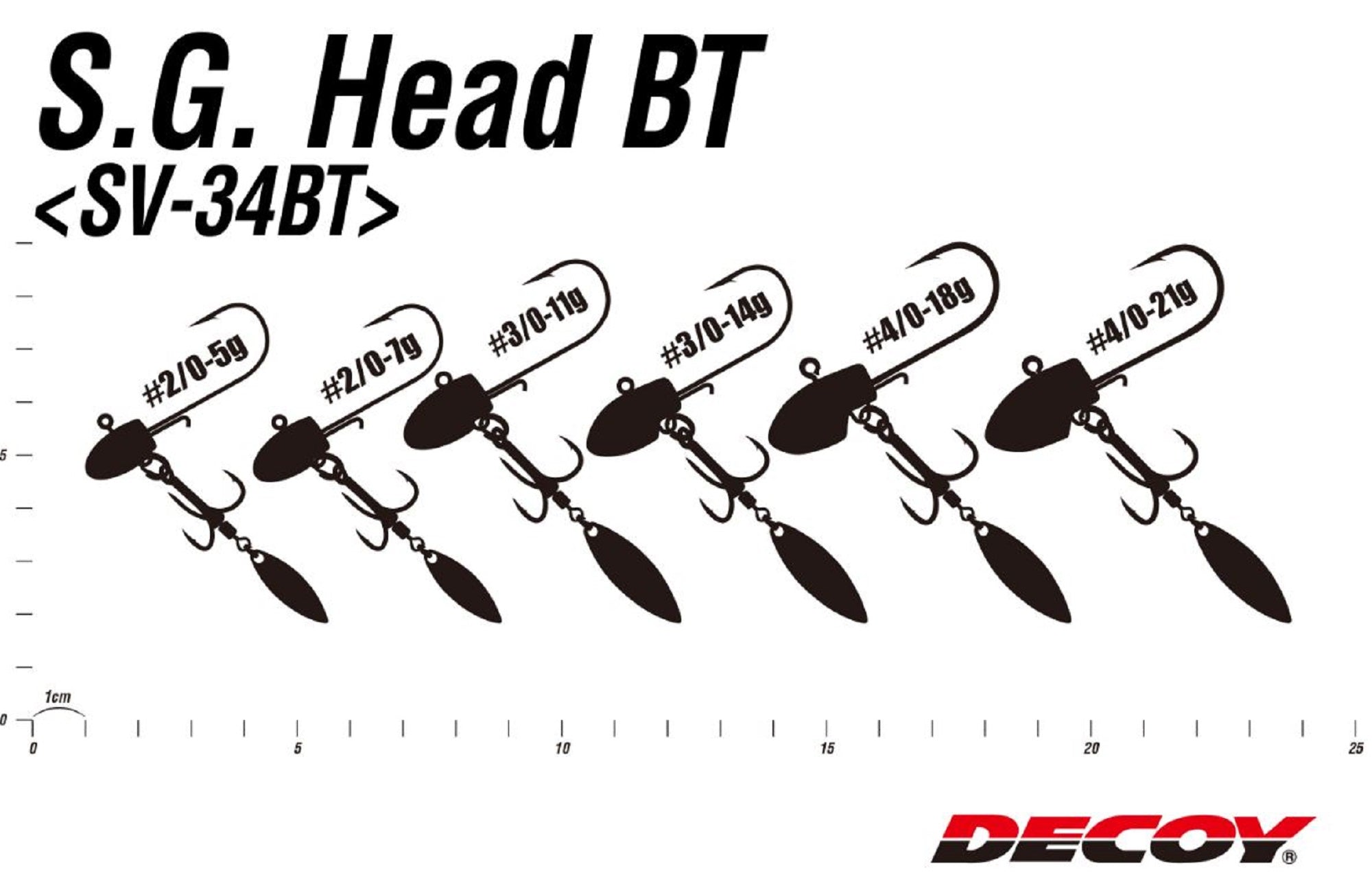 Decoy SV-34BT Jig Head Blade Treble S.G Size 3/0 , 14 grams (8506)