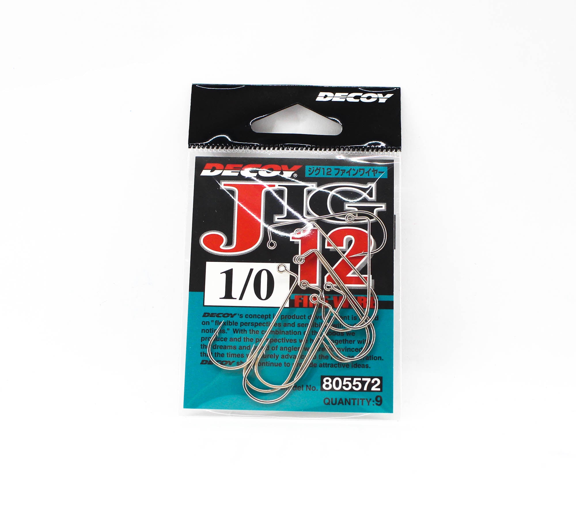 Decoy Jig-12 Fine Wire Jig Hooks Size 1/0 (5572)