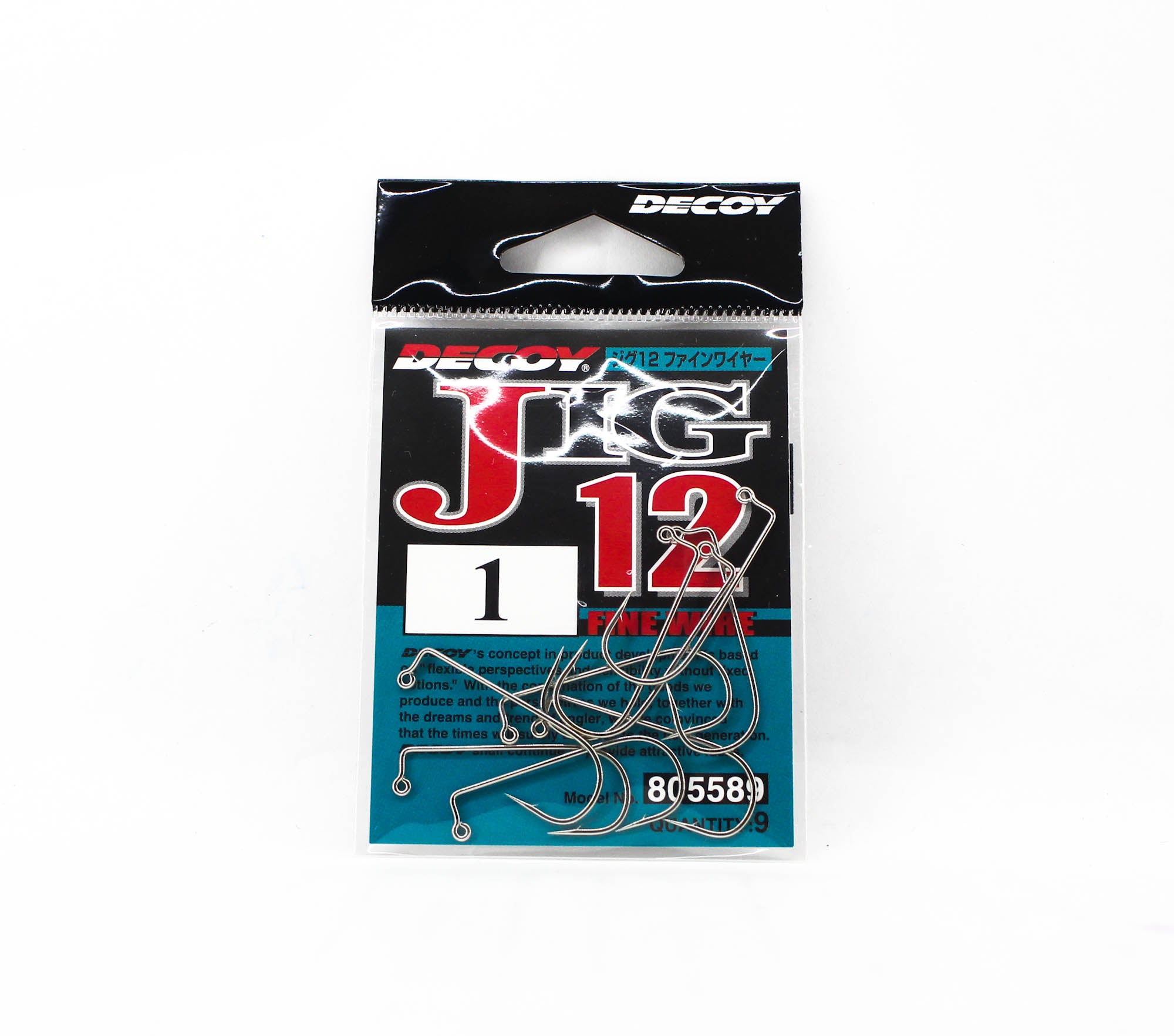Decoy Jig-12 Fine Wire Jig Hooks Size 1 (5589)
