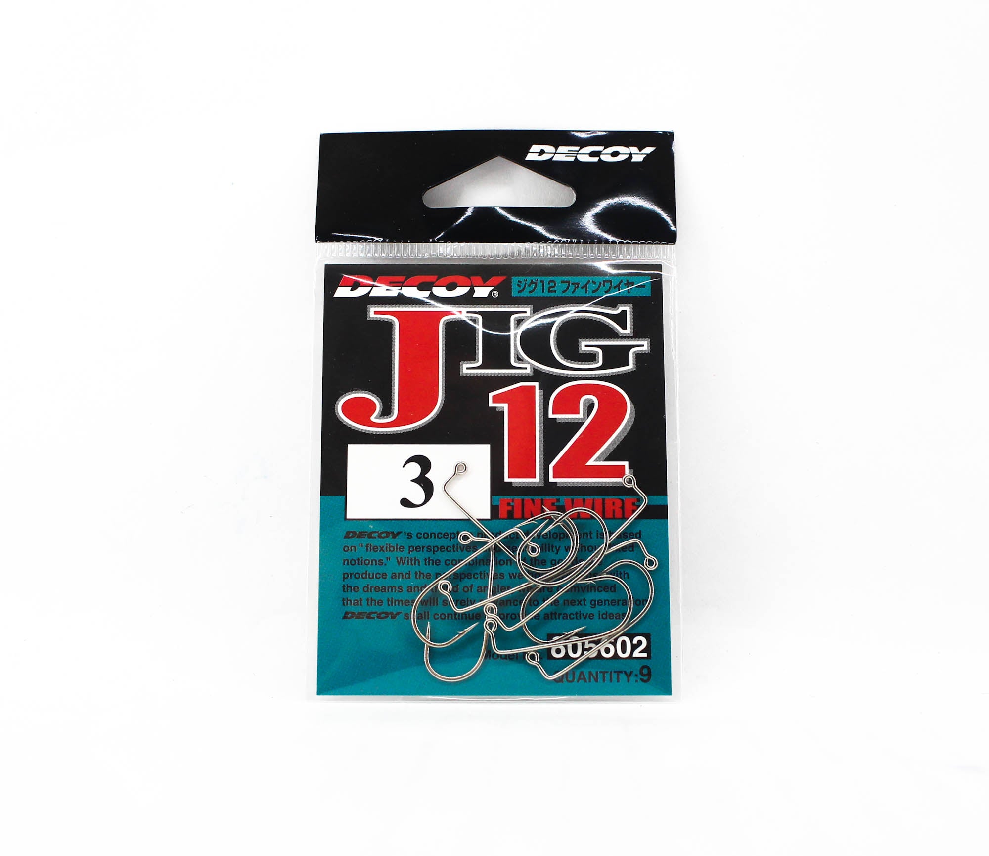 Decoy Jig-12 Fine Wire Jig Hooks Size 3 (5602)