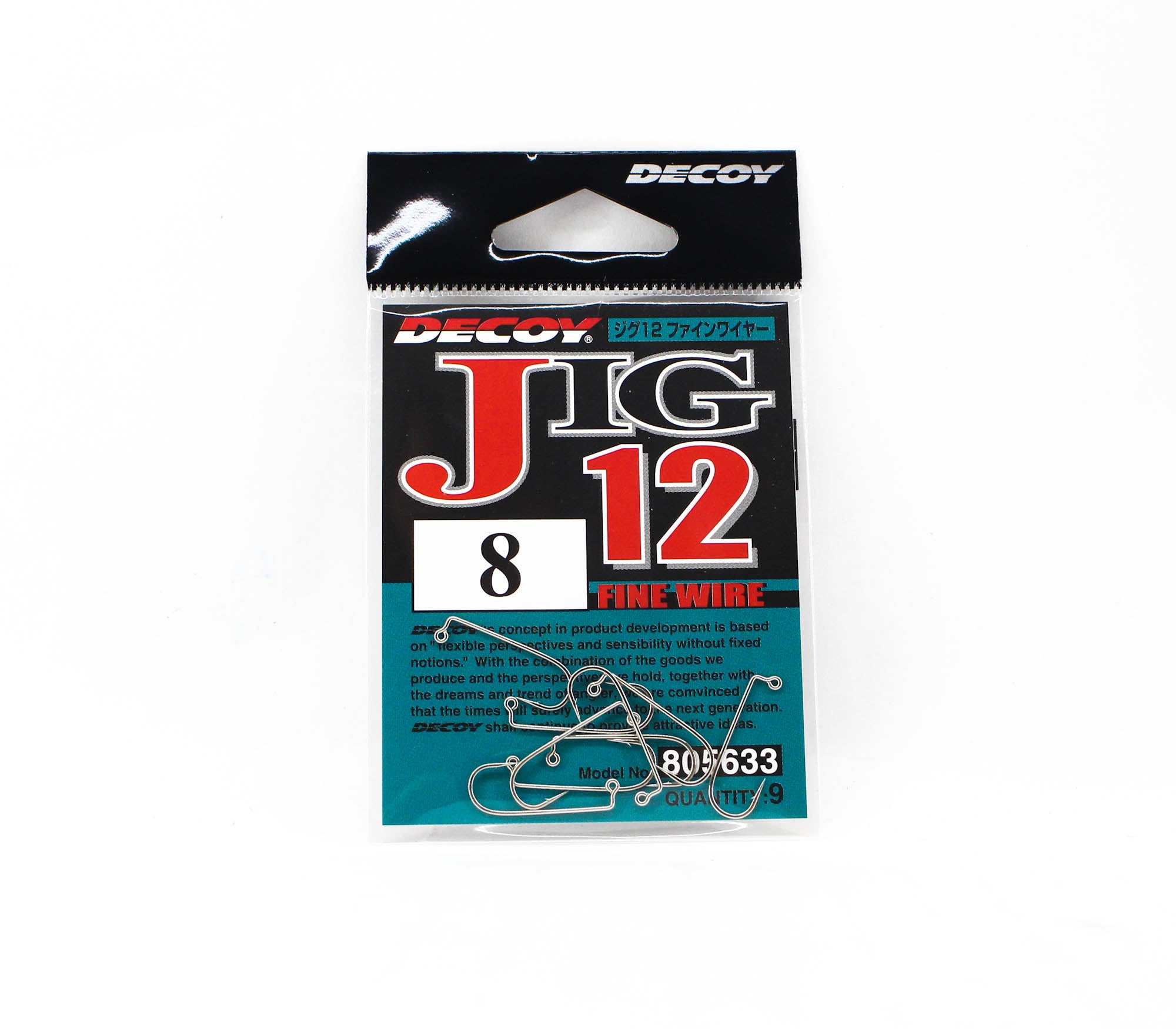 Decoy Jig-12 Fine Wire Jig Hooks Size 8 (5633)