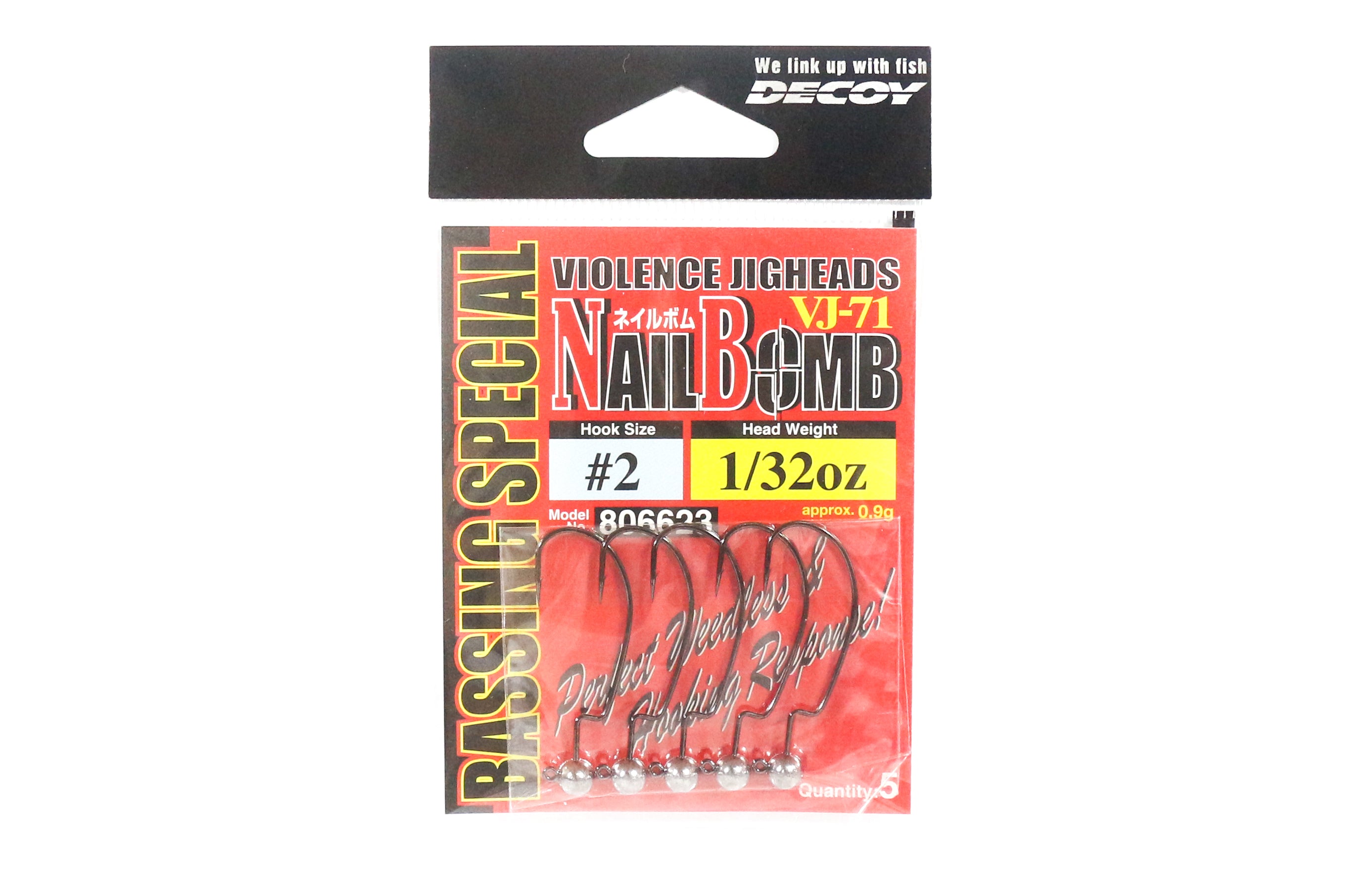 Decoy VJ-71 Jig Head Nail Bomb Hook Size 2 , 1/32 oz (6623)