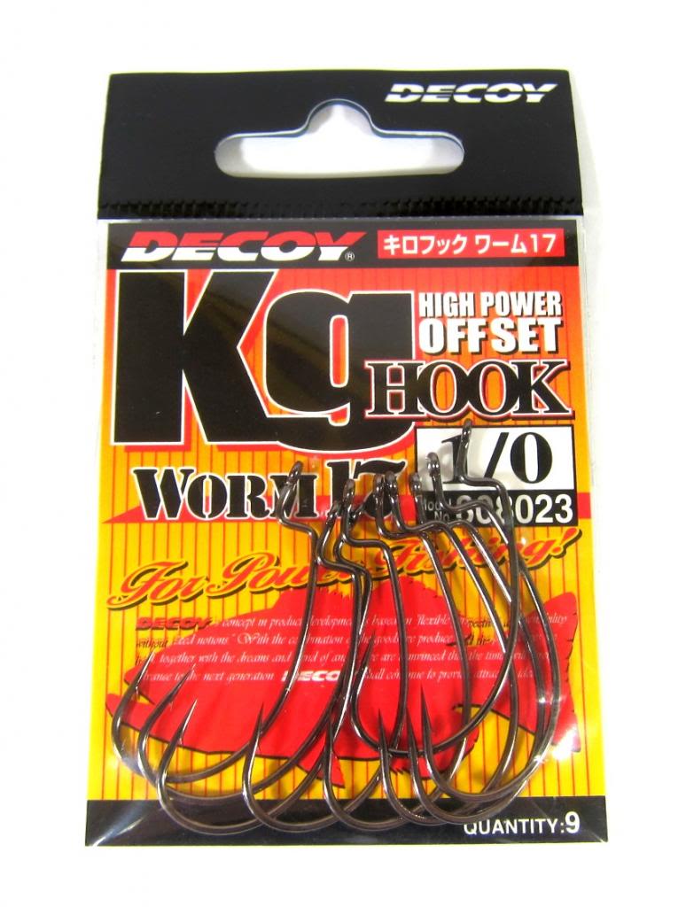 Decoy Worm 17KG High Power Offset Worm Hooks Size 1/0 (8023)