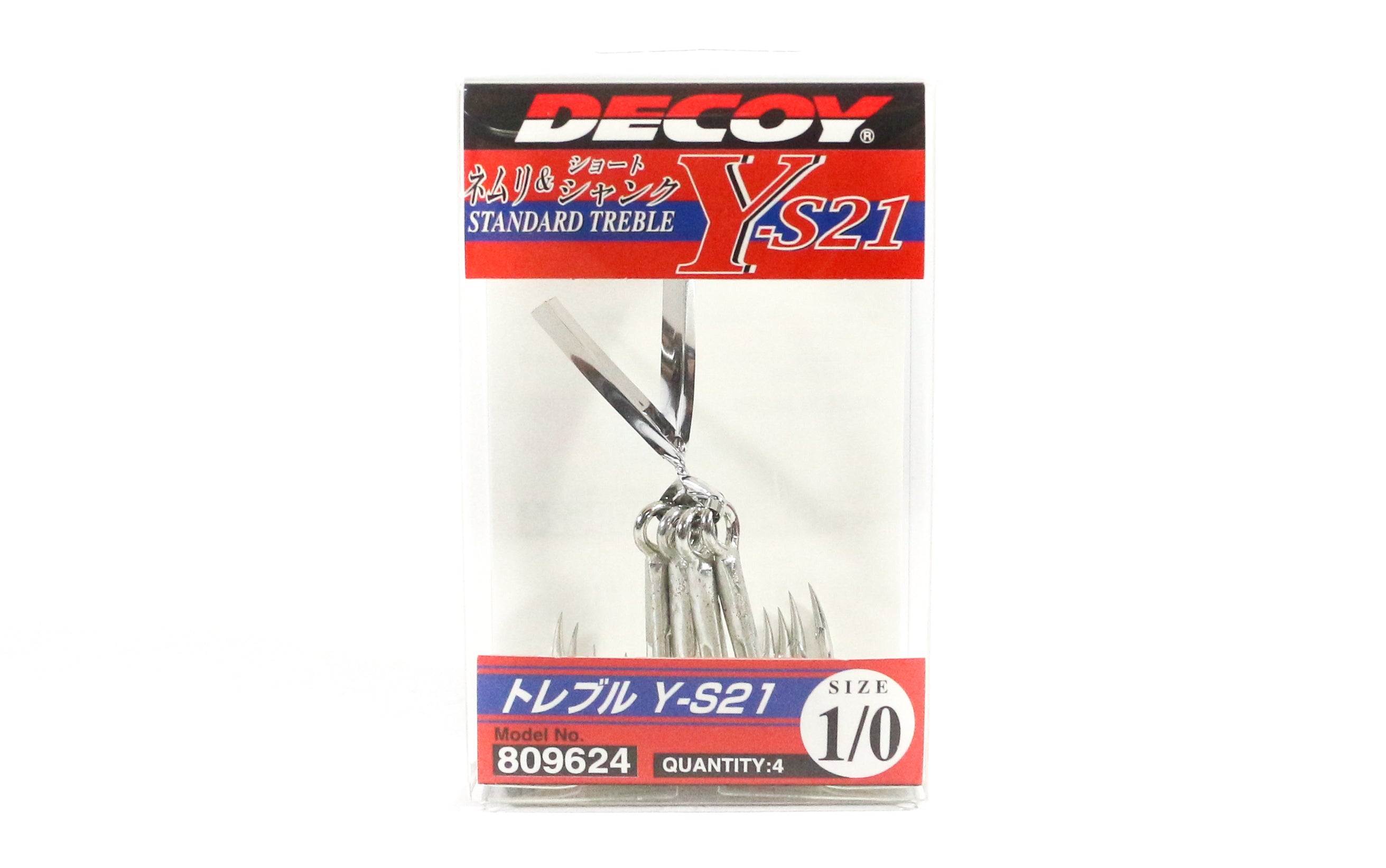 Decoy Y-S21 Treble Hook Standard Treble Hooks Size 1/0 (9624)