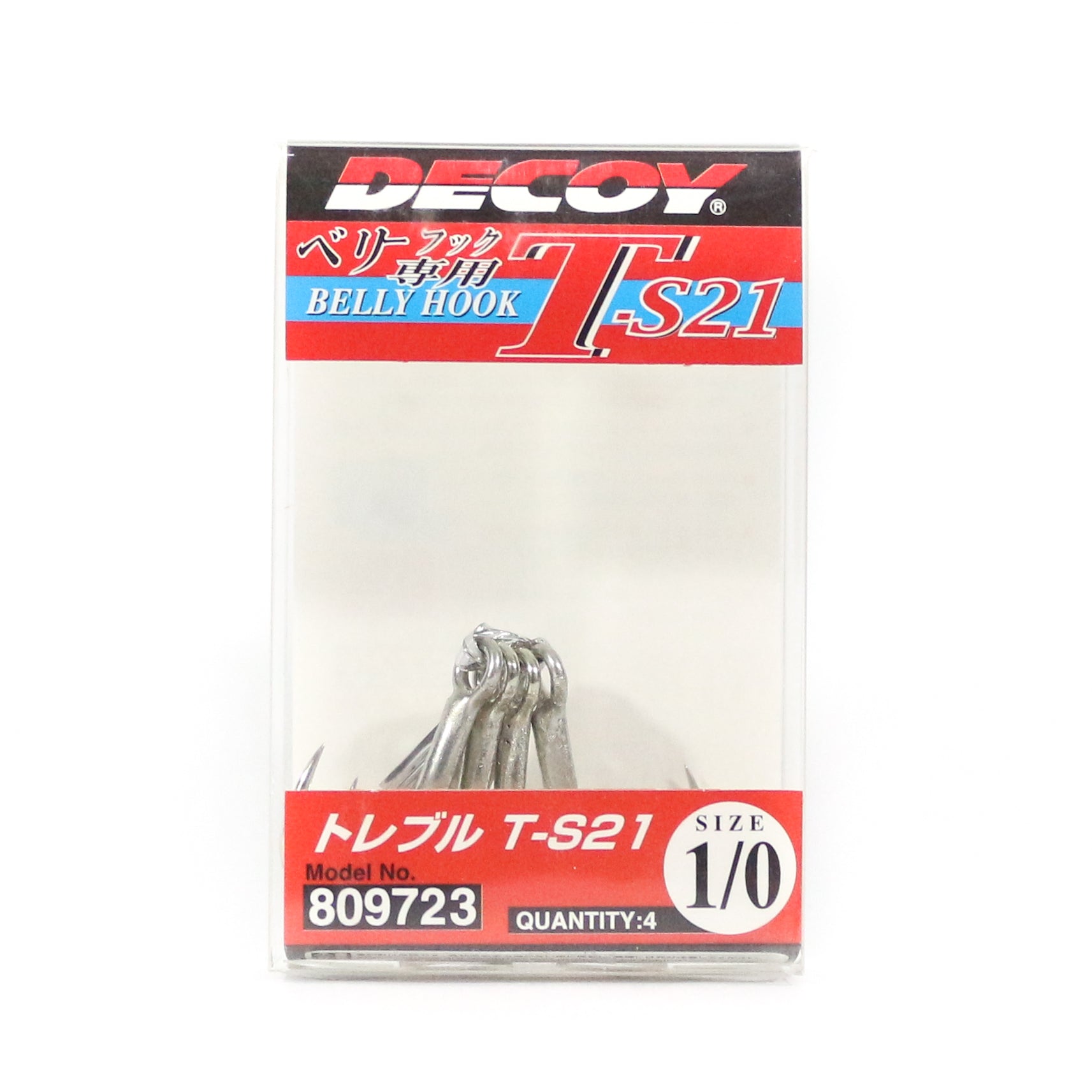 Decoy T-S21 Treble Hook T Shaped 3 Point Treble Hooks Size 1/0 (9723)