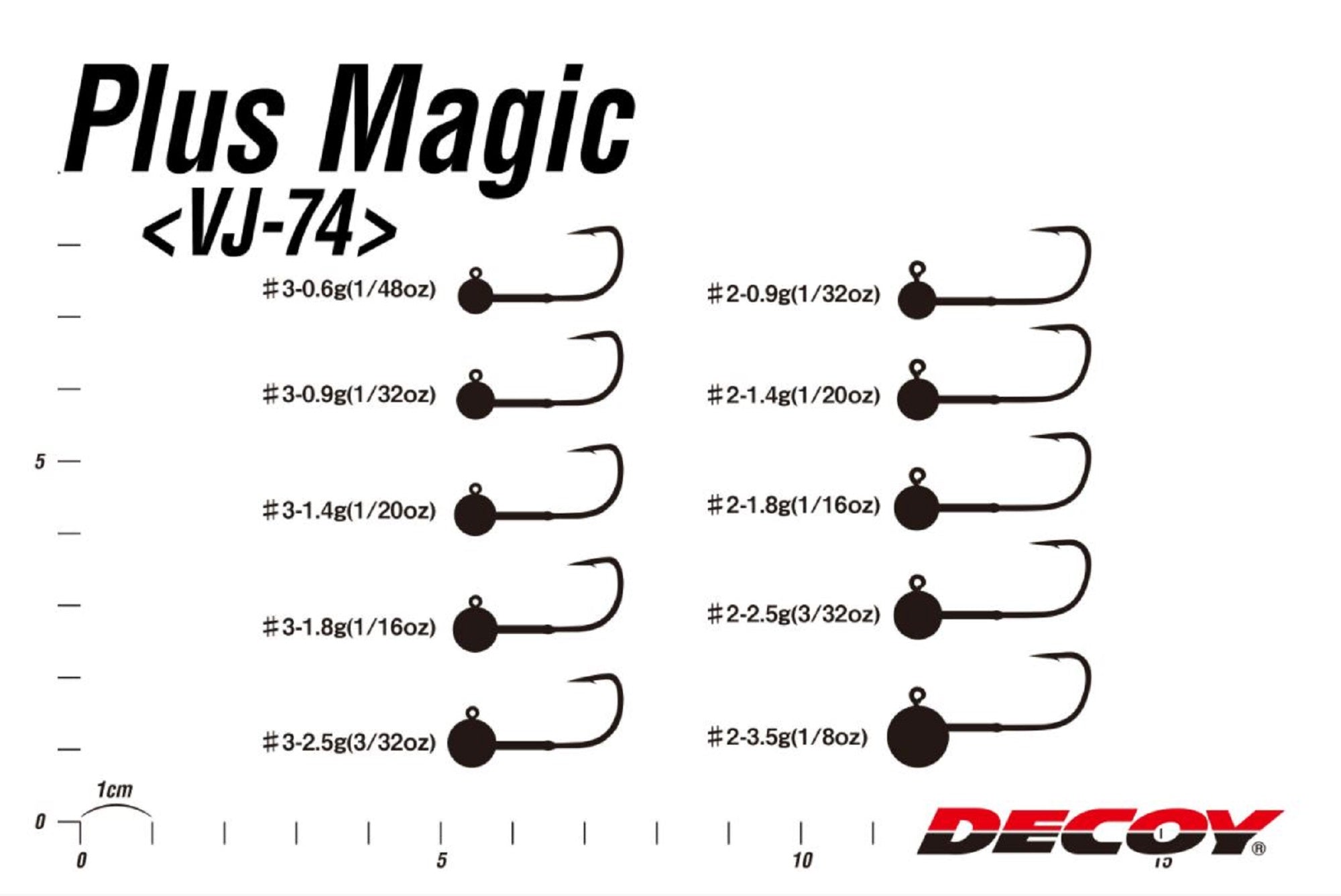Decoy VJ-74 Jig Head Plus Magic Hook Size 3 , 1/48 oz (0460)