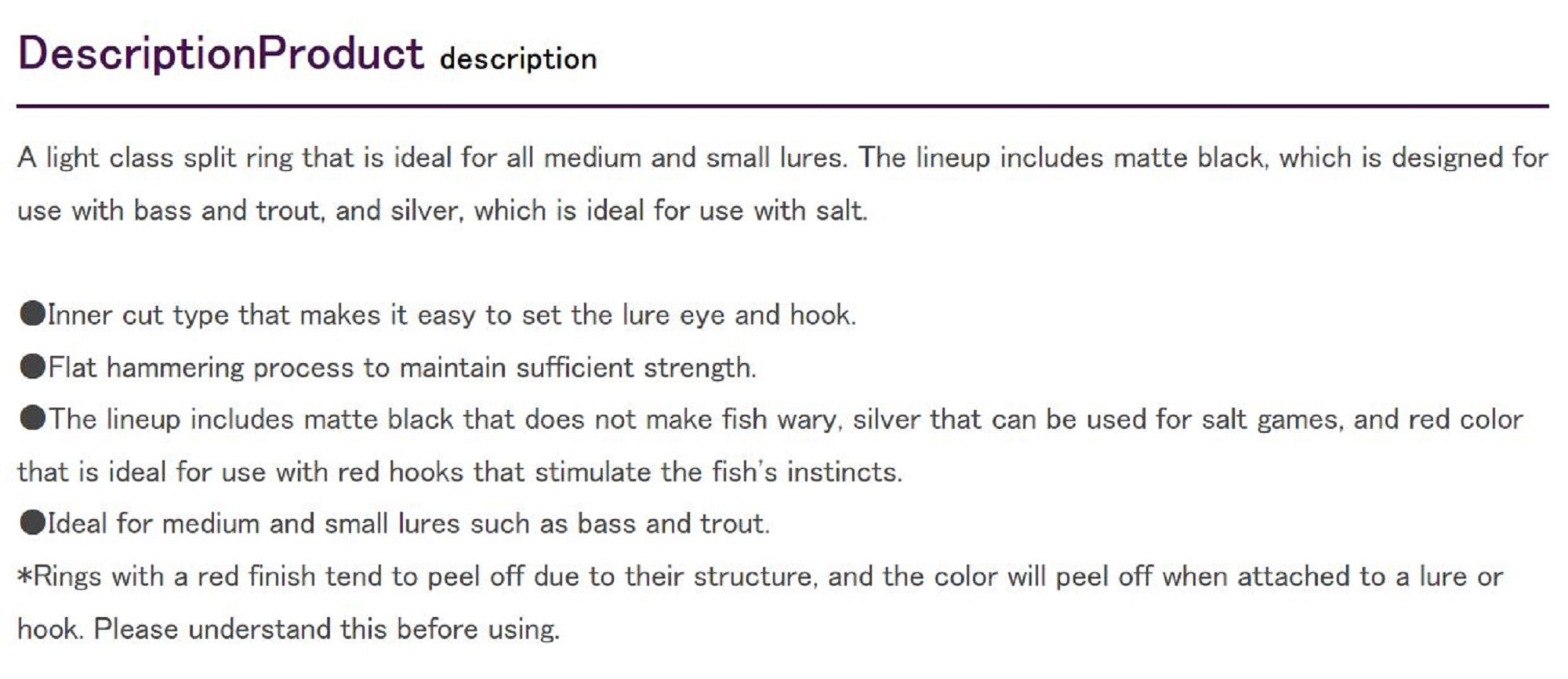 Decoy R-1 Split Rings Light Class Black Size 00 (1320)