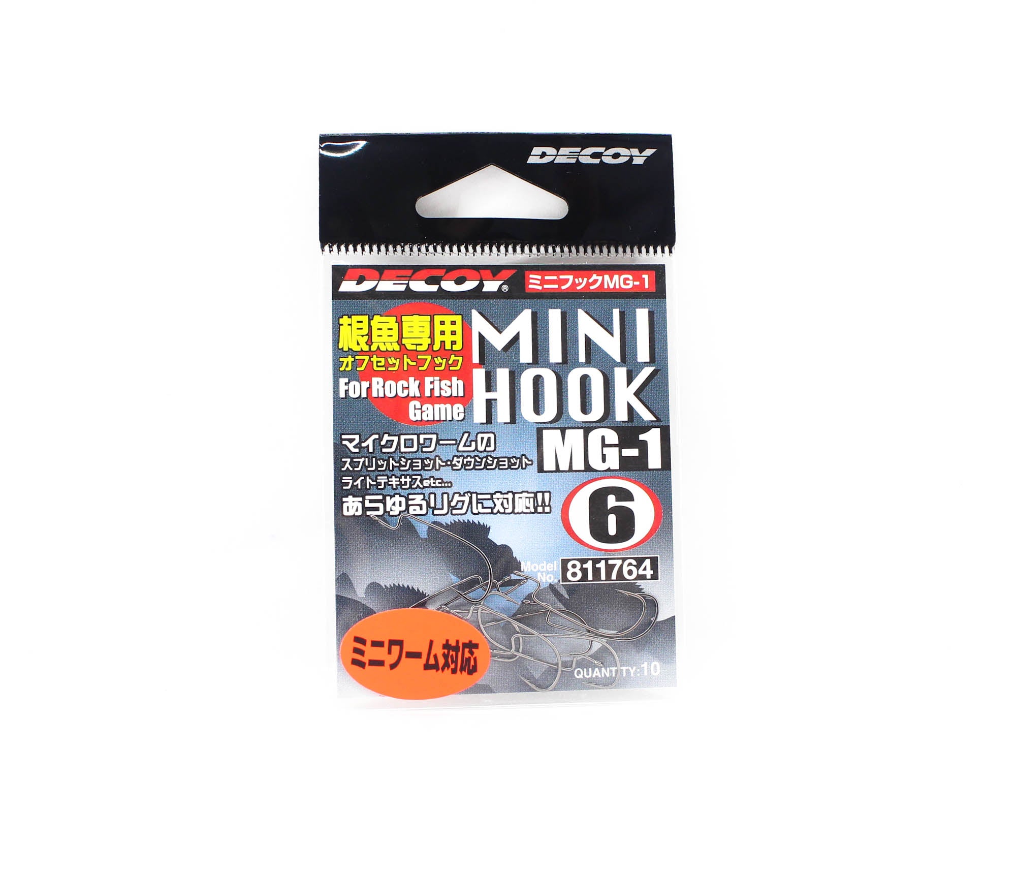 Decoy MG-1 Mini Worm Hook Rock Fish Game Size 6 (1764)